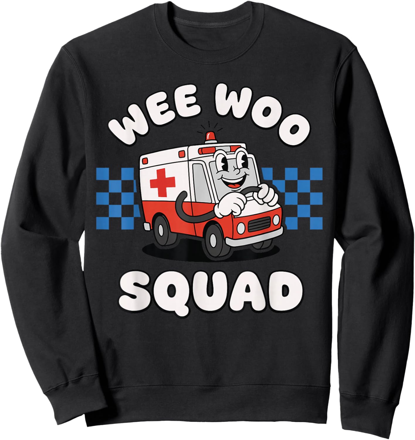 Funny Cute Wee Woo Squad Ambulance Paramedic EMT for Kids Sweatshirt - Sweatshirt | Black