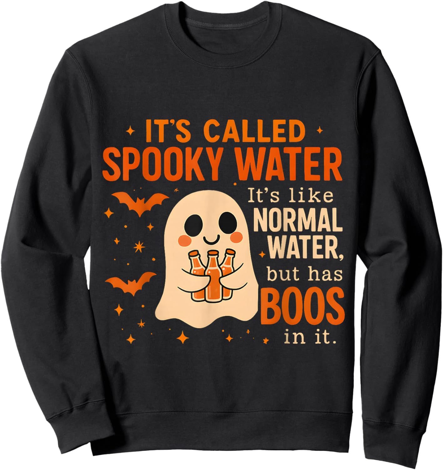 Cute Spooky Water Ghost Pun Funny Halloween Boo Sweatshirt - Sweatshirt | Black