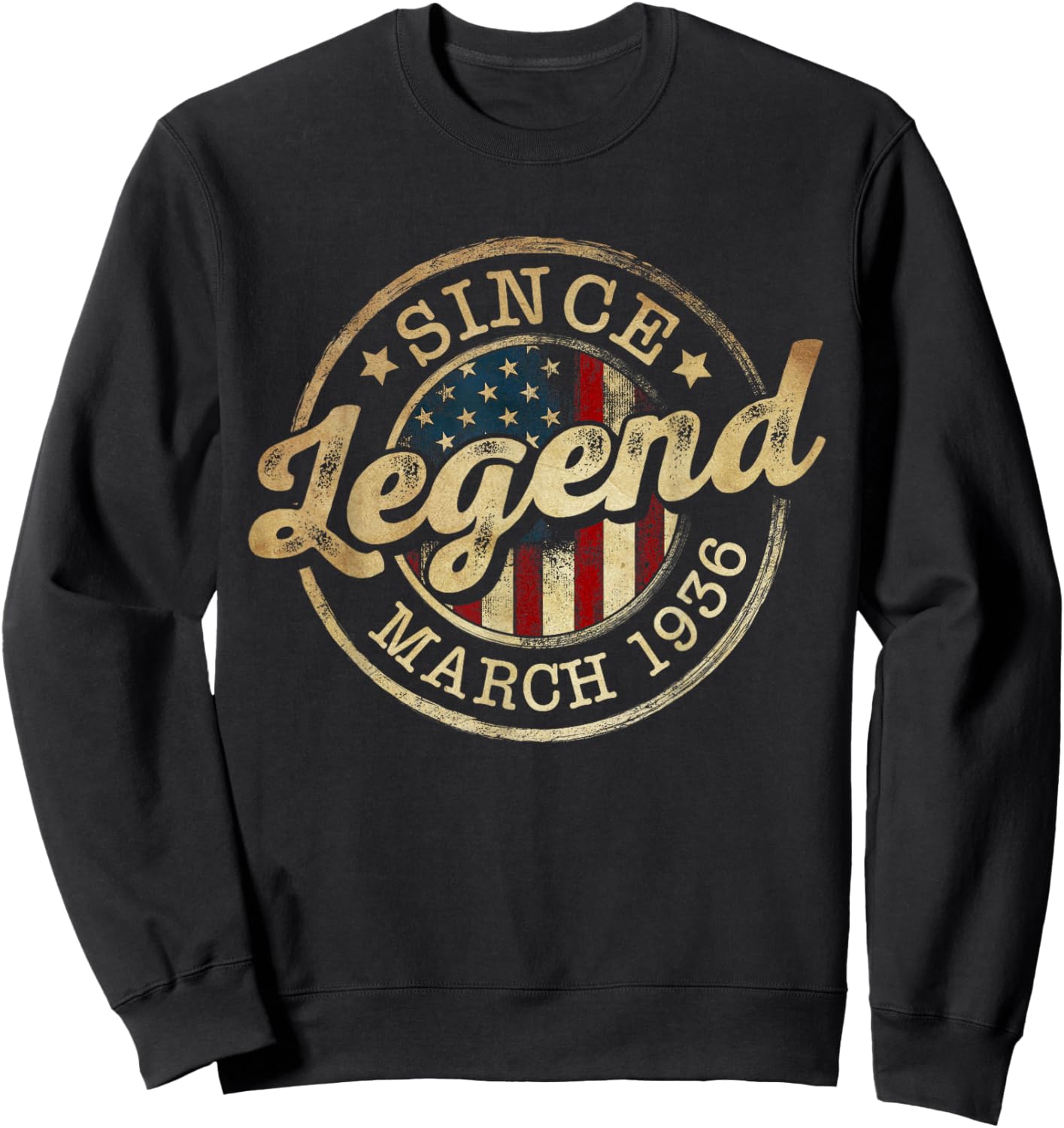 Legend Since March 1936 Vintage 90th Birthday Classic Sweatshirt - Sweatshirt | Black