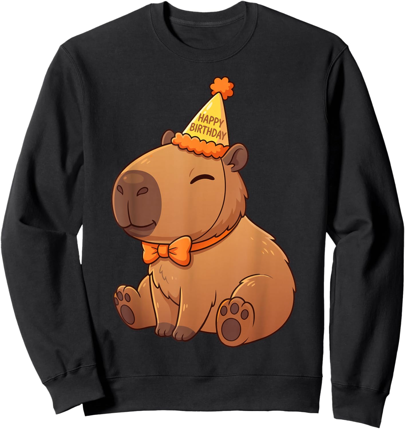 Graphic Capy Capybara Birthday Clothes for Girls Boys Kids Sweatshirt - Sweatshirt | Black