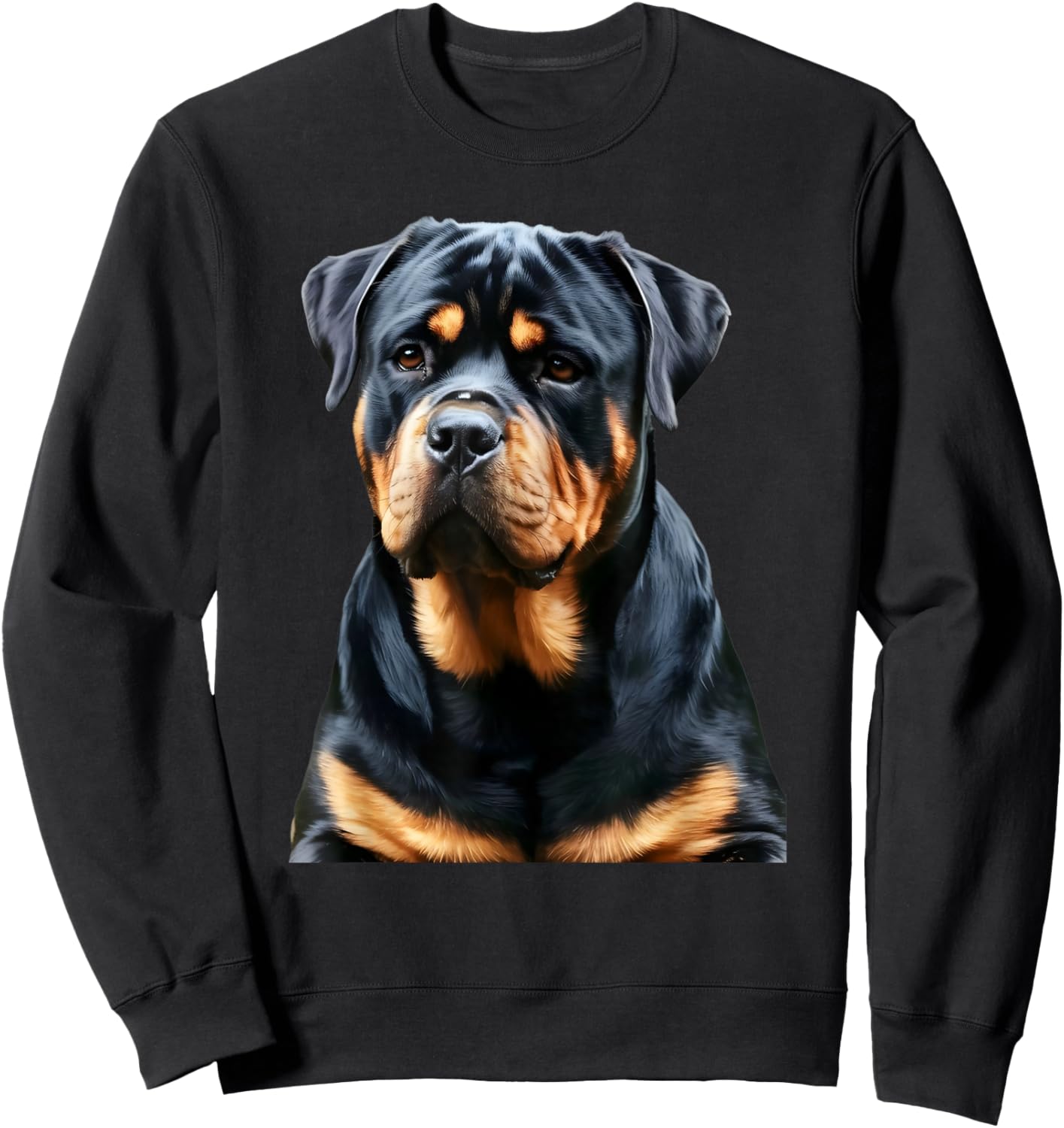 Realistic Rottweiler Dog Portrait for Dog Lovers Sweatshirt - Sweatshirt | Black