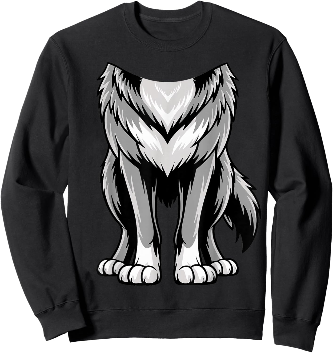 Wolf Shirt Adult Men Women Kids Werewolf Costume Sweatshirt - Sweatshirt | Black