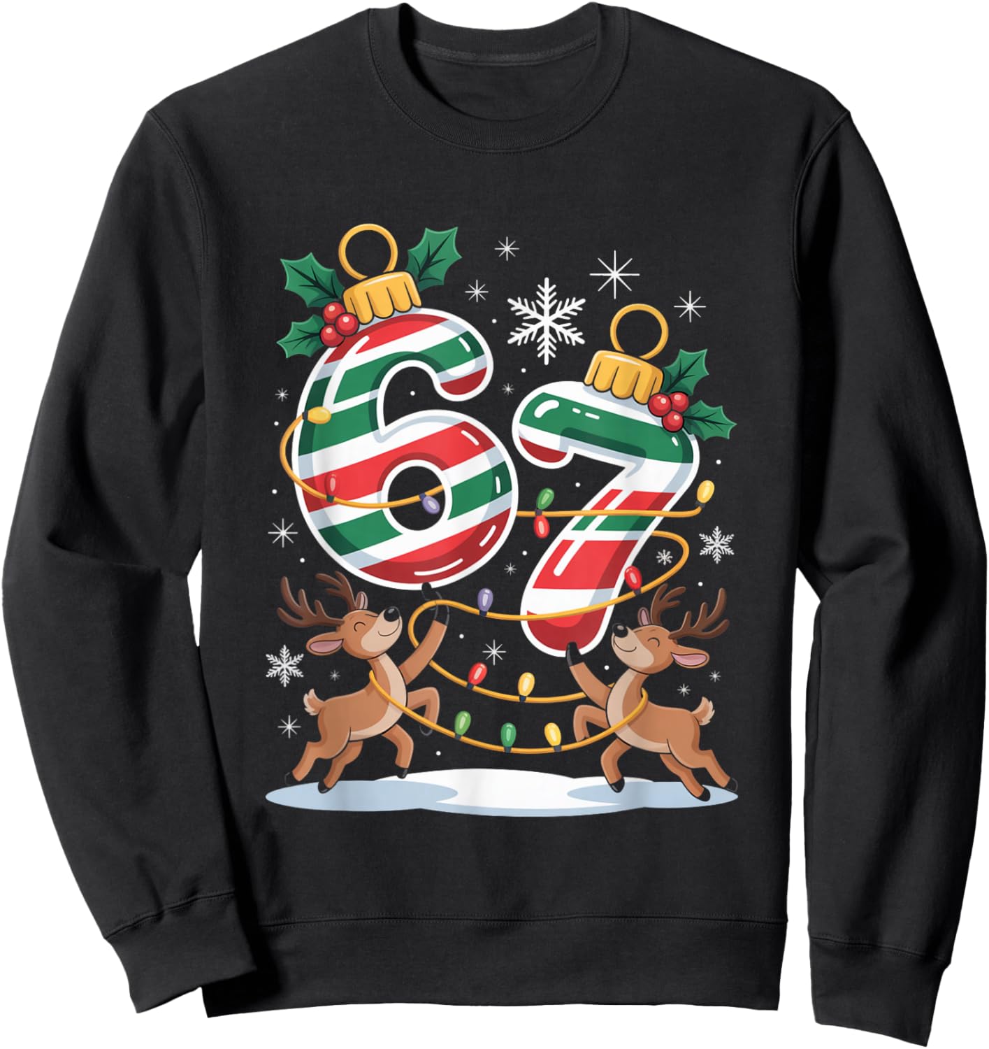 Christmas 67 Funny Xmas Six Seven Ugly Sweater 6-7 Sweatshirt - Sweatshirt | Black