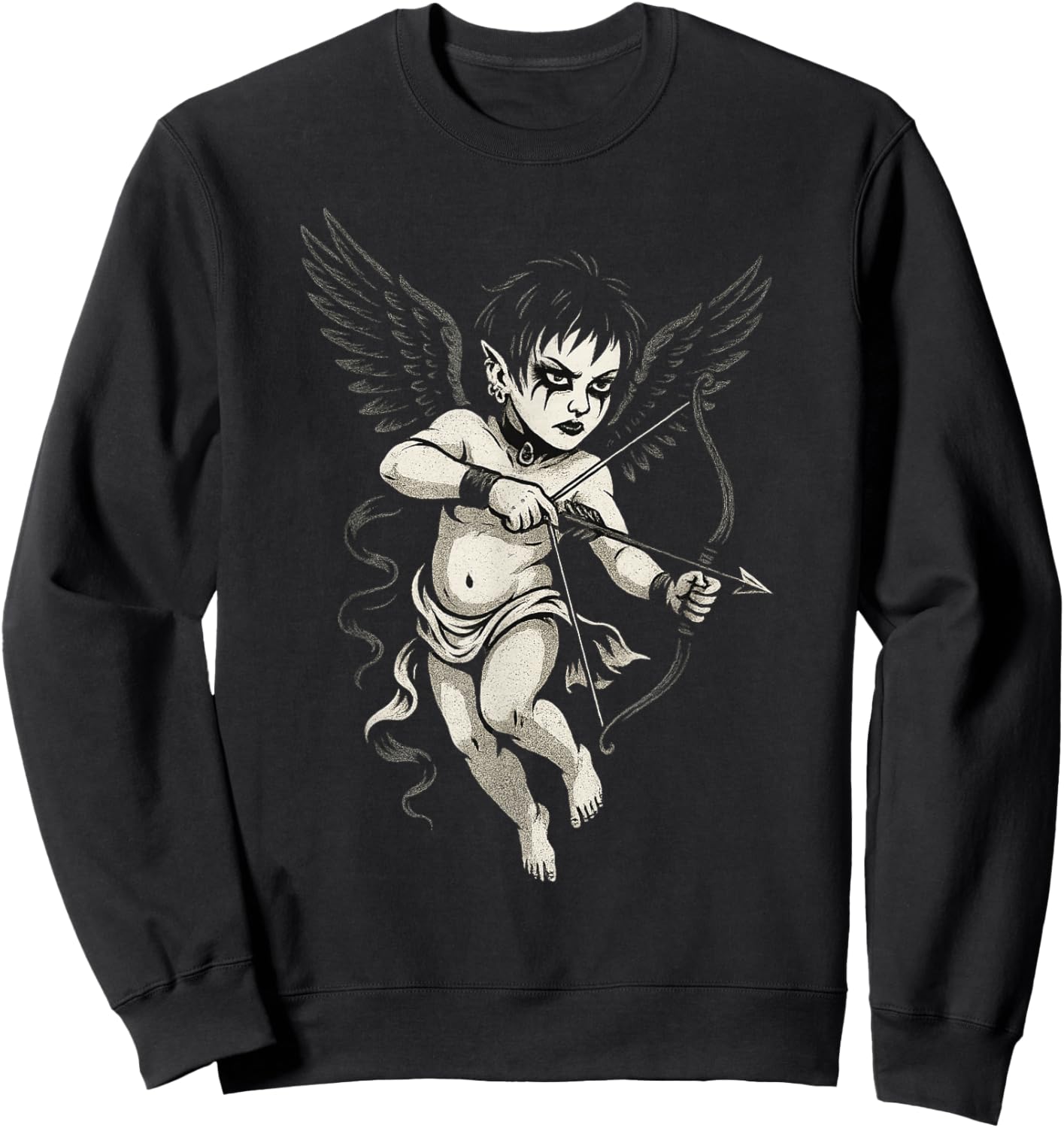 Goth Cupid Gothic Valentine Goth Women Men Sweatshirt - Sweatshirt | Black
