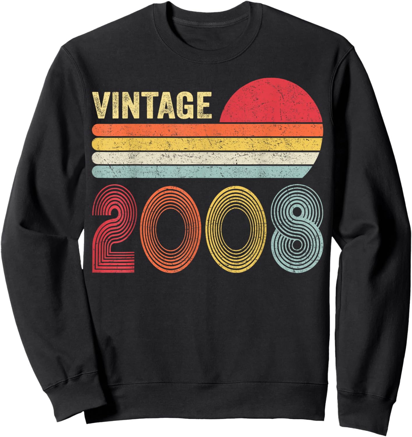 18 Year Old Gifts Vintage 2008 18th Birthday Boys Girls Sweatshirt - Sweatshirt | Black