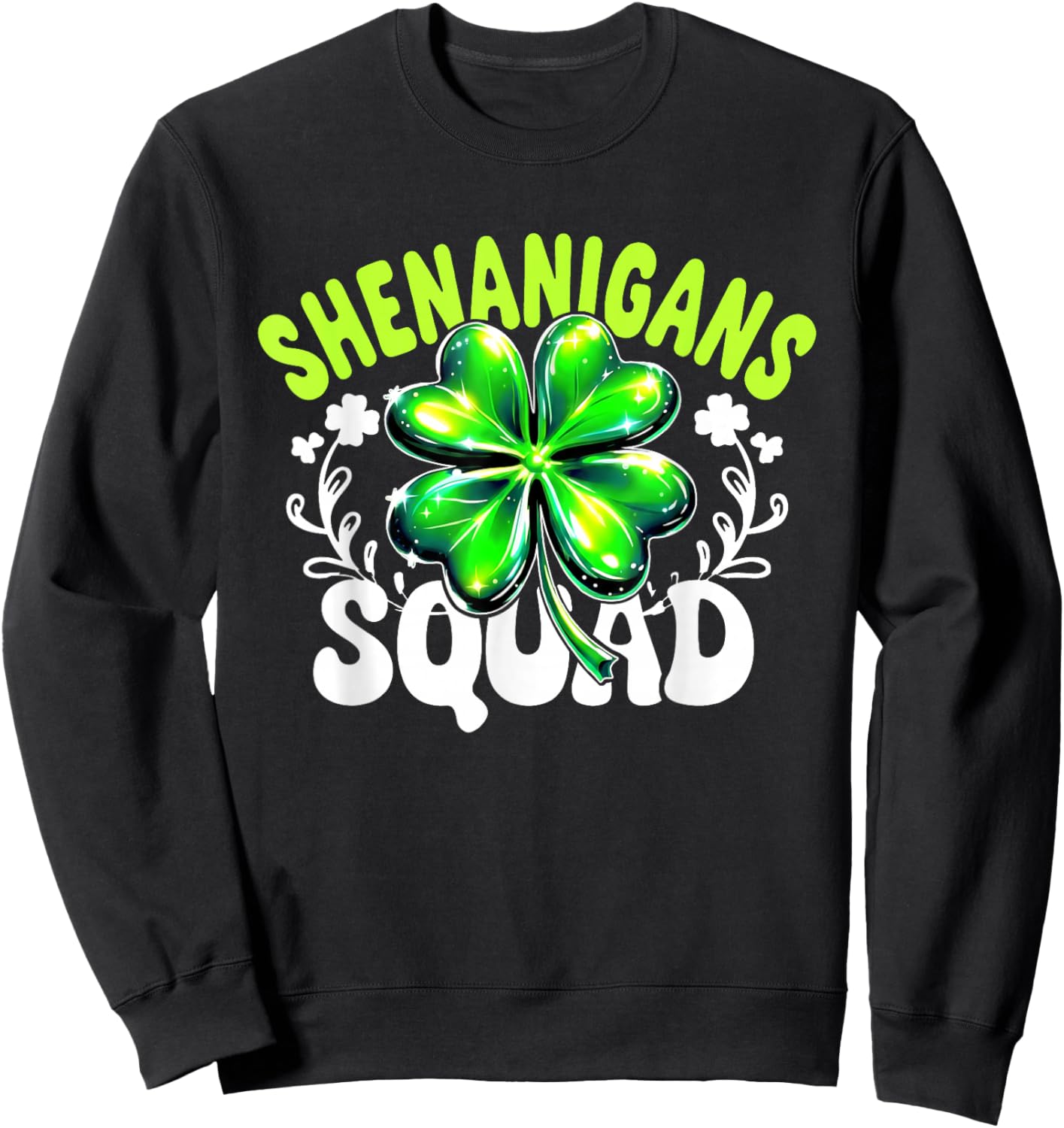 Shenanigans Squad Cute Gnome Irish Shamrock St Patrick’s Day Sweatshirt - Sweatshirt | Black