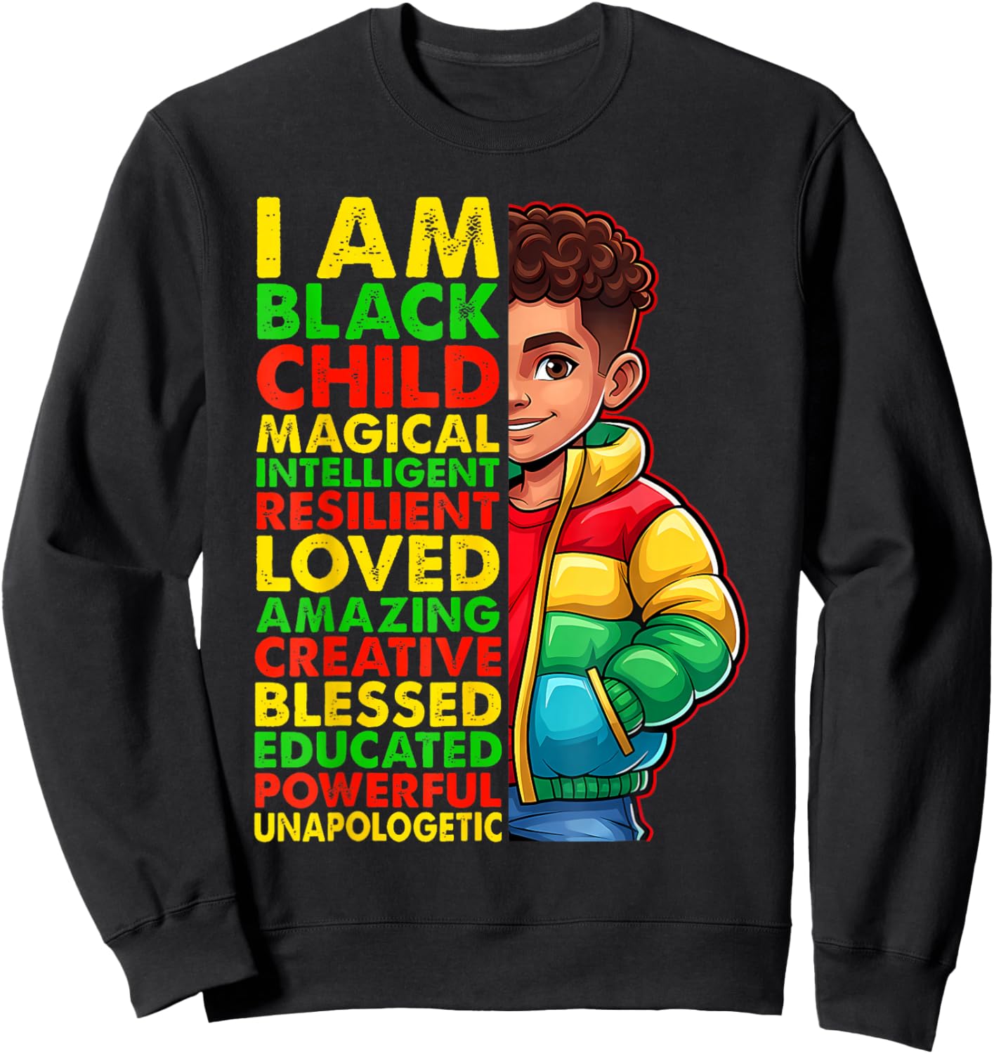 I am Black History Month Shirt Kids Boys African American Sweatshirt - Sweatshirt | Black