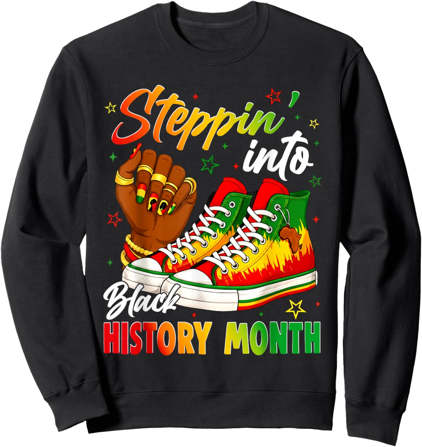 Stepping Into Sneakers Black History Month Black Girls Sweatshirt - Sweatshirt | Black