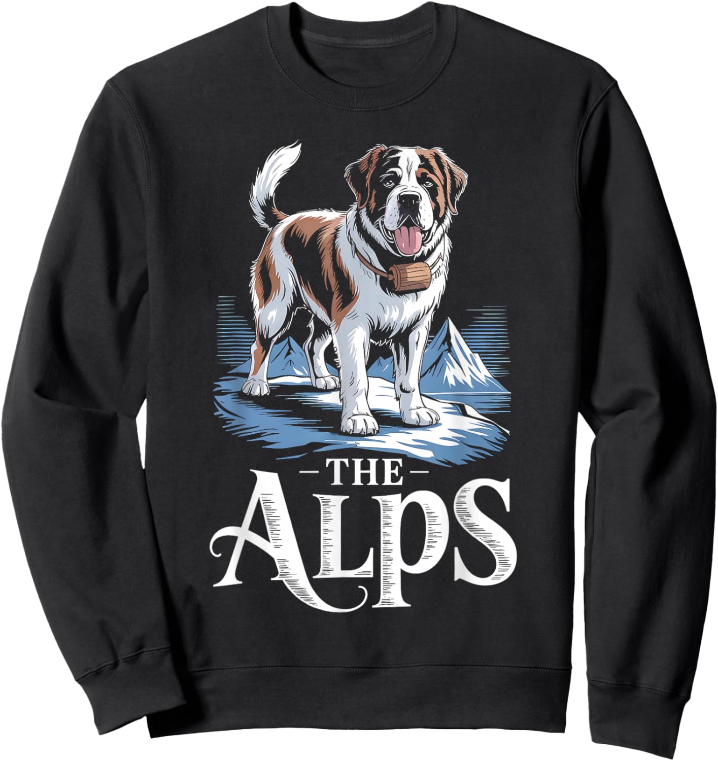 St. Bernard Rescue Puppy Switzerland Winter Hiking Souvenir Sweatshirt - Sweatshirt | Black
