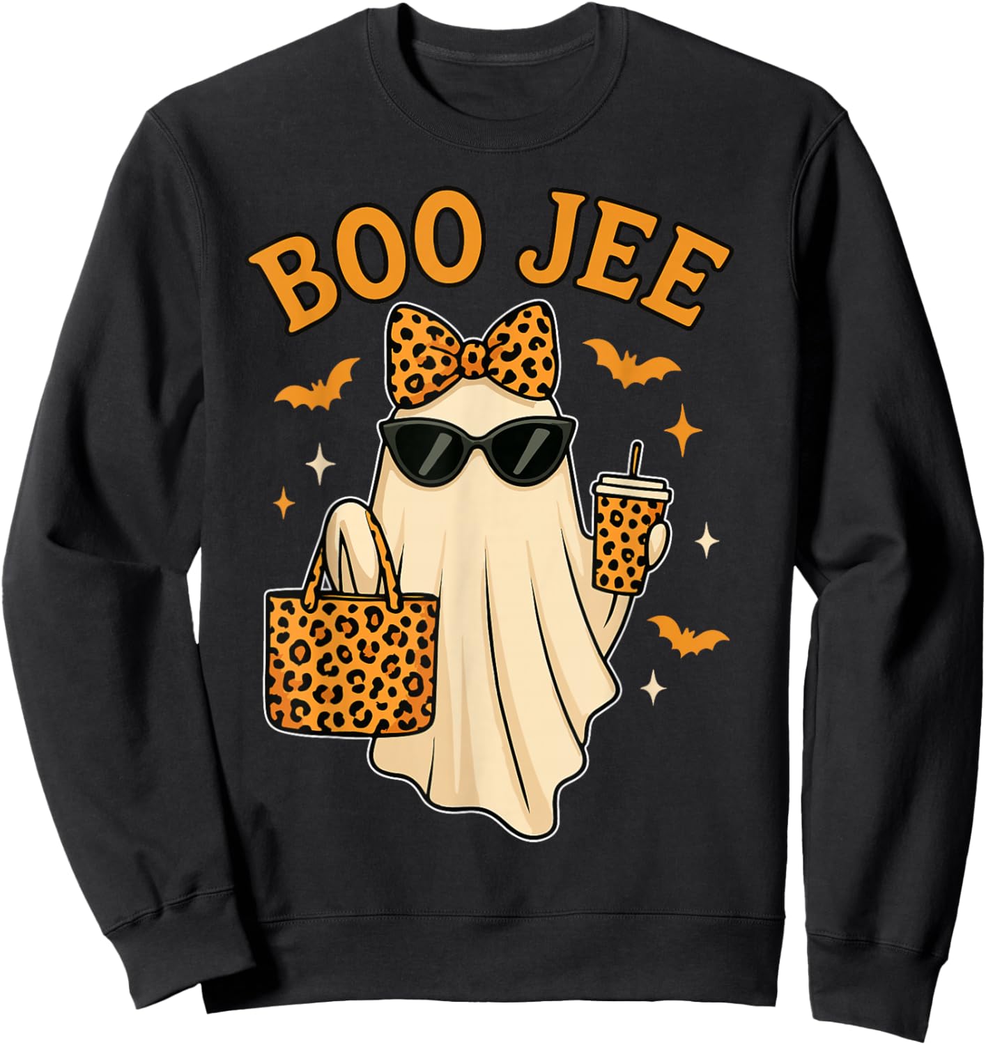 Boojee Ghost Halloween Shirt Women Girls Boo JEE Ghost Kids Sweatshirt - Sweatshirt | Black