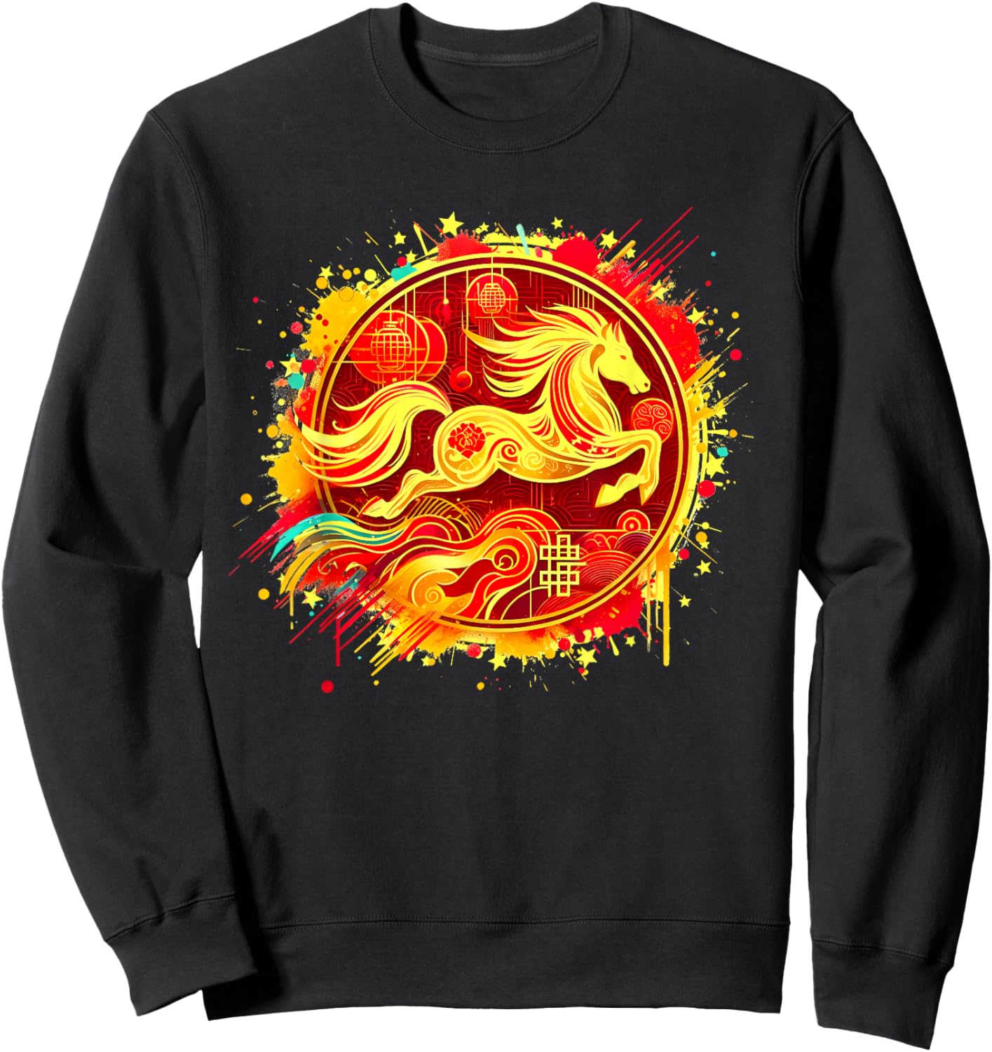 Chinese New Year 2026 Horse Happy Chinese New Year 2026 Sweatshirt - Sweatshirt | Black