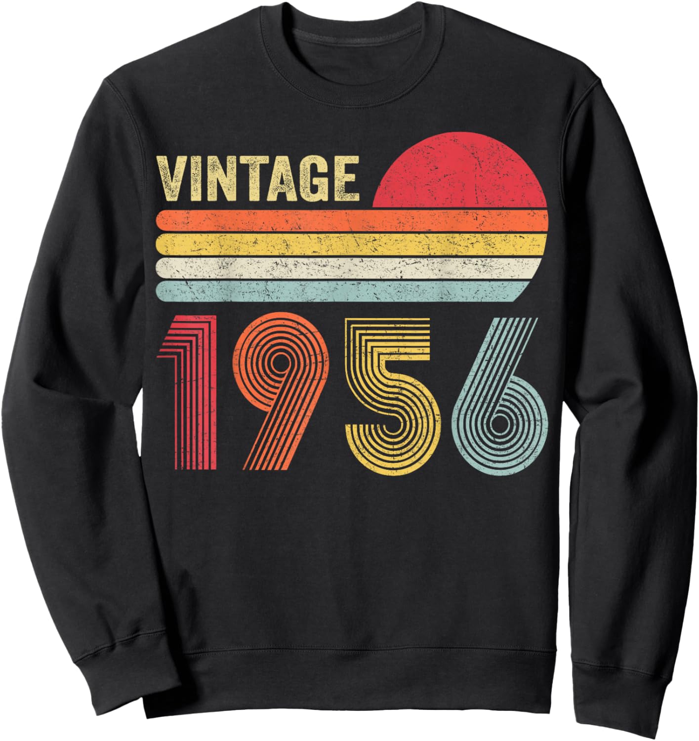 Vintage 1956 70th Birthday Gift Men Women 70 Years Old Sweatshirt - Sweatshirt | Black