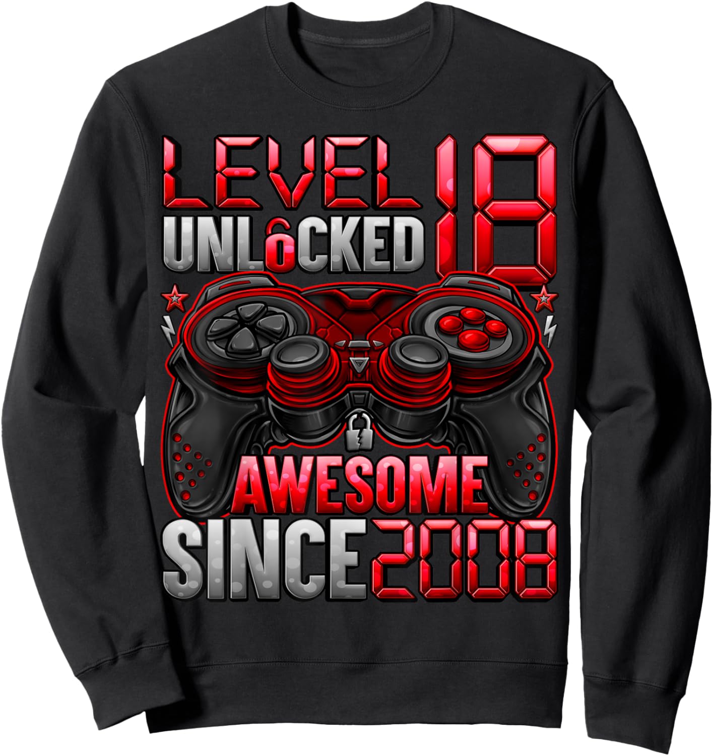 Level 18 Unlocked 18 Year Old Gifts Boys 18th Birthday Boy Sweatshirt - Sweatshirt | Black