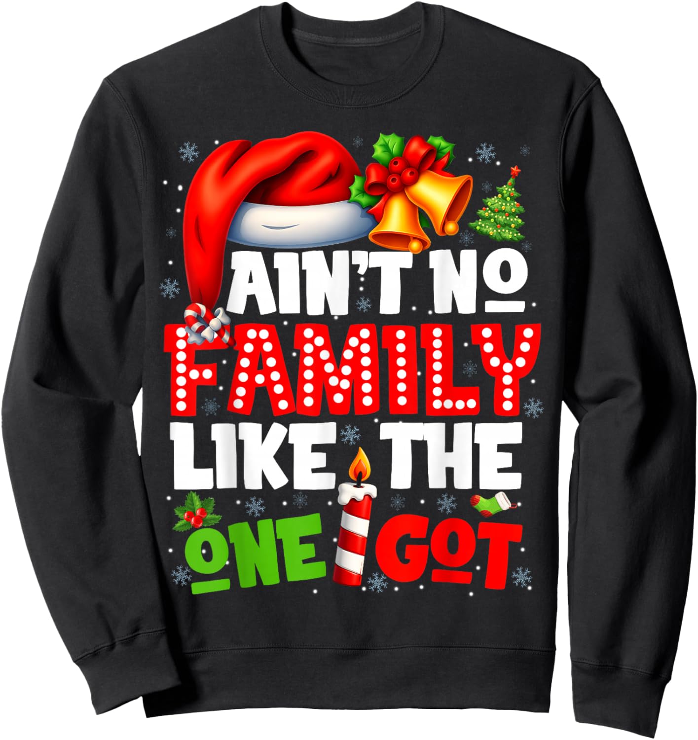 Family Matching Christmas 2025 Funny Pajamas PJs Outfit Gift Sweatshirt - Sweatshirt | Black