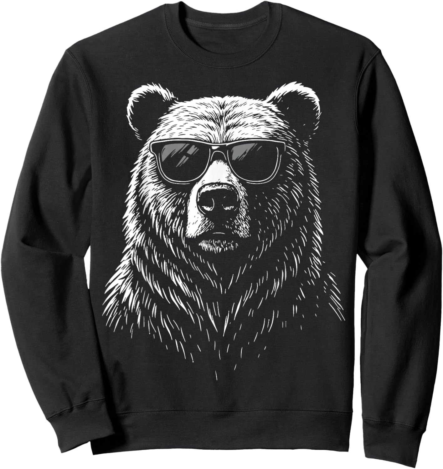 Bear Sunglasses Sweatshirt - Sweatshirt | Black