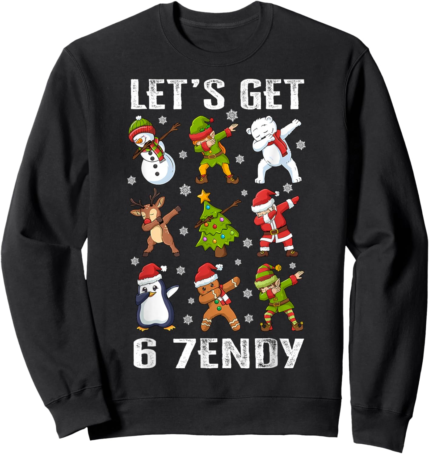 Let's Get 6 7endy Six Seven 67 Christmas Dabbing Santa Dab Sweatshirt - Sweatshirt | Black