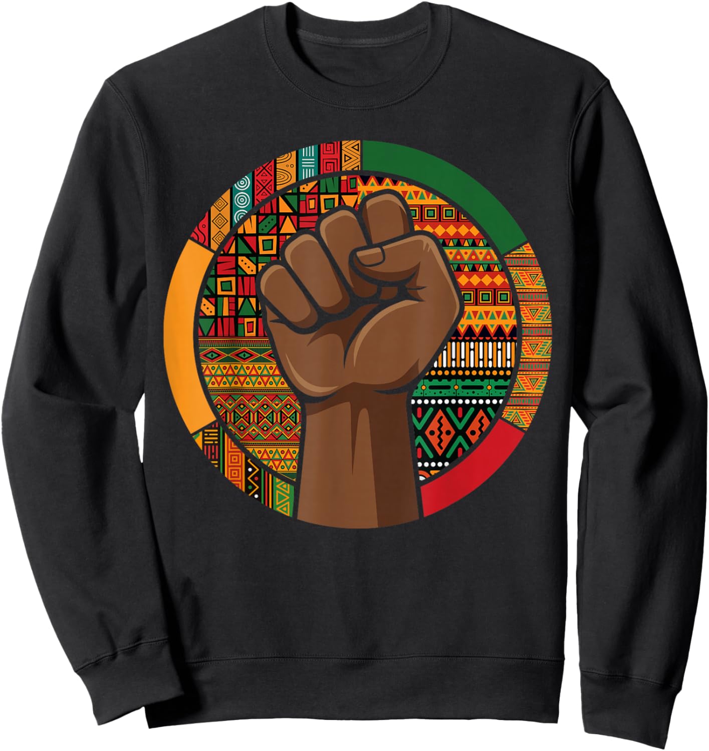 Melanin Fist Black History Month Afro American African Pride Sweatshirt - Sweatshirt | Black