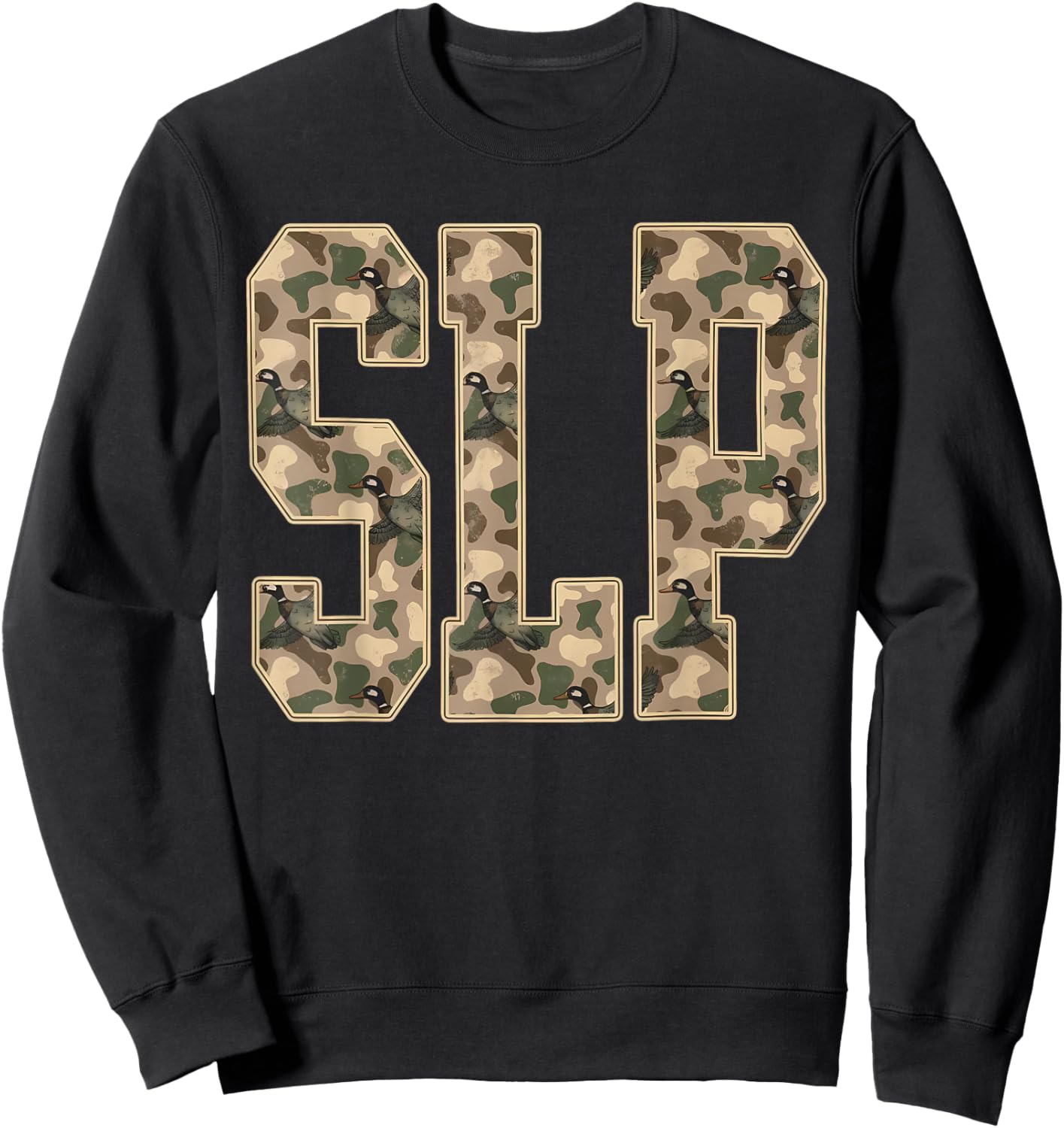 Retro Camo SLP Speech Language Pathologist Camouflage Speech Sweatshirt - Sweatshirt | Black
