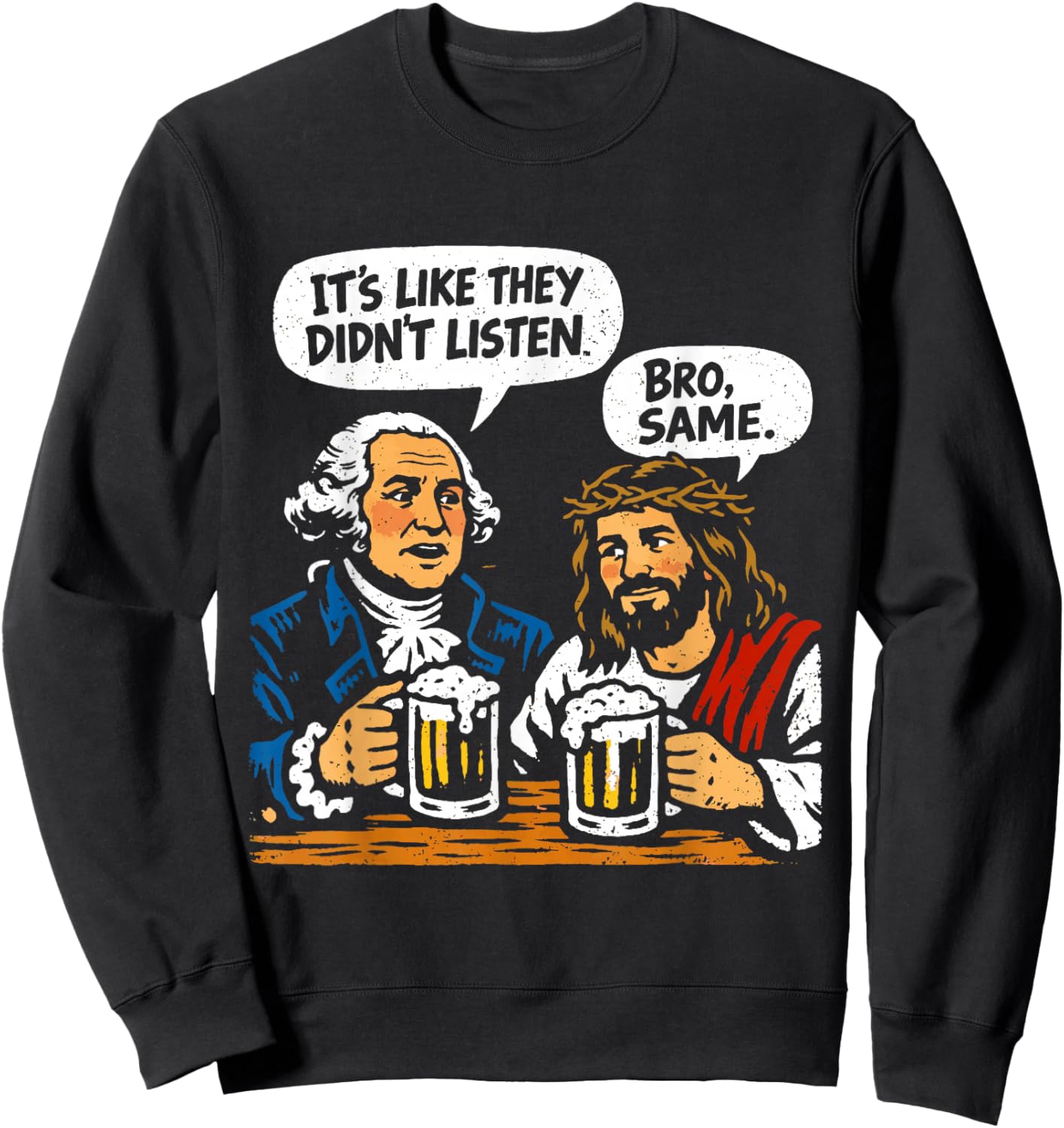 George Washington and Jesus Sweatshirt - Sweatshirt | Black