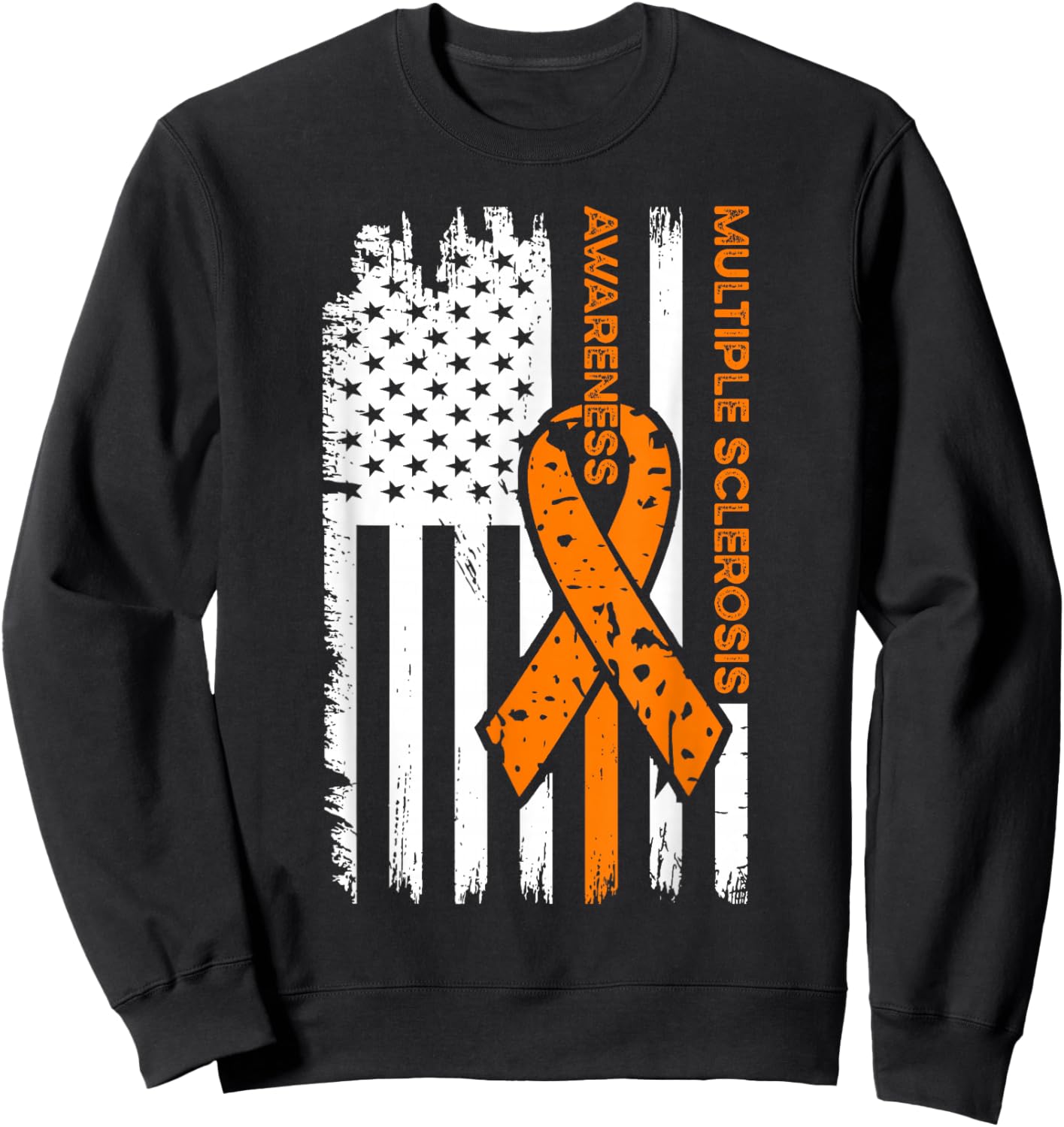 MS Multiple Sclerosis Awareness Flag Sweatshirt - Sweatshirt | Black