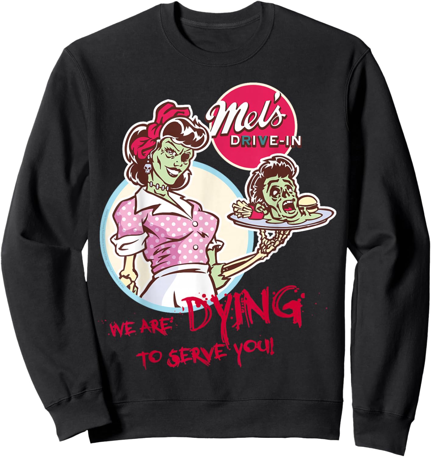 Halloween Horror Nights Mel’s Zombie Diner Front & Back Sweatshirt - Sweatshirt | Black