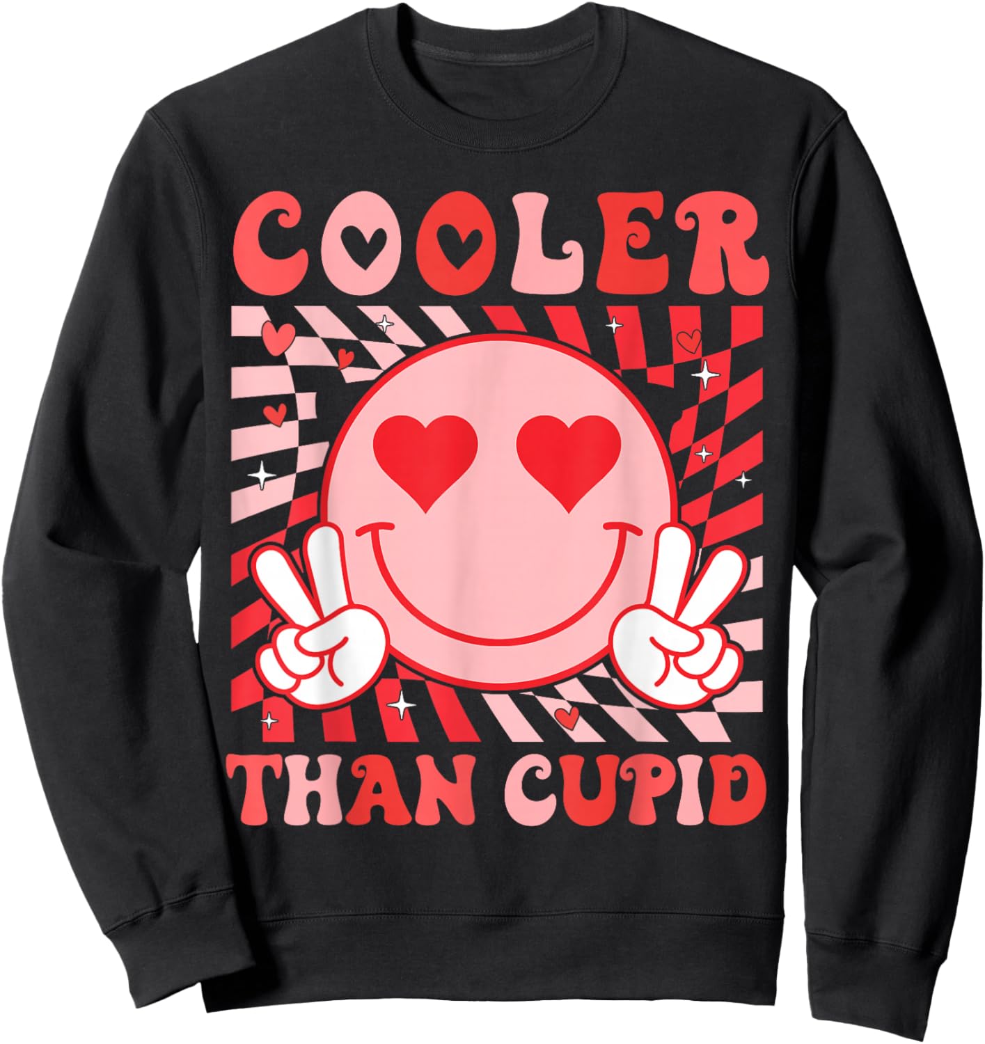 Cooler Than Cupid Valentines Day for Teens Kids Boys Girls Sweatshirt - Sweatshirt | Black