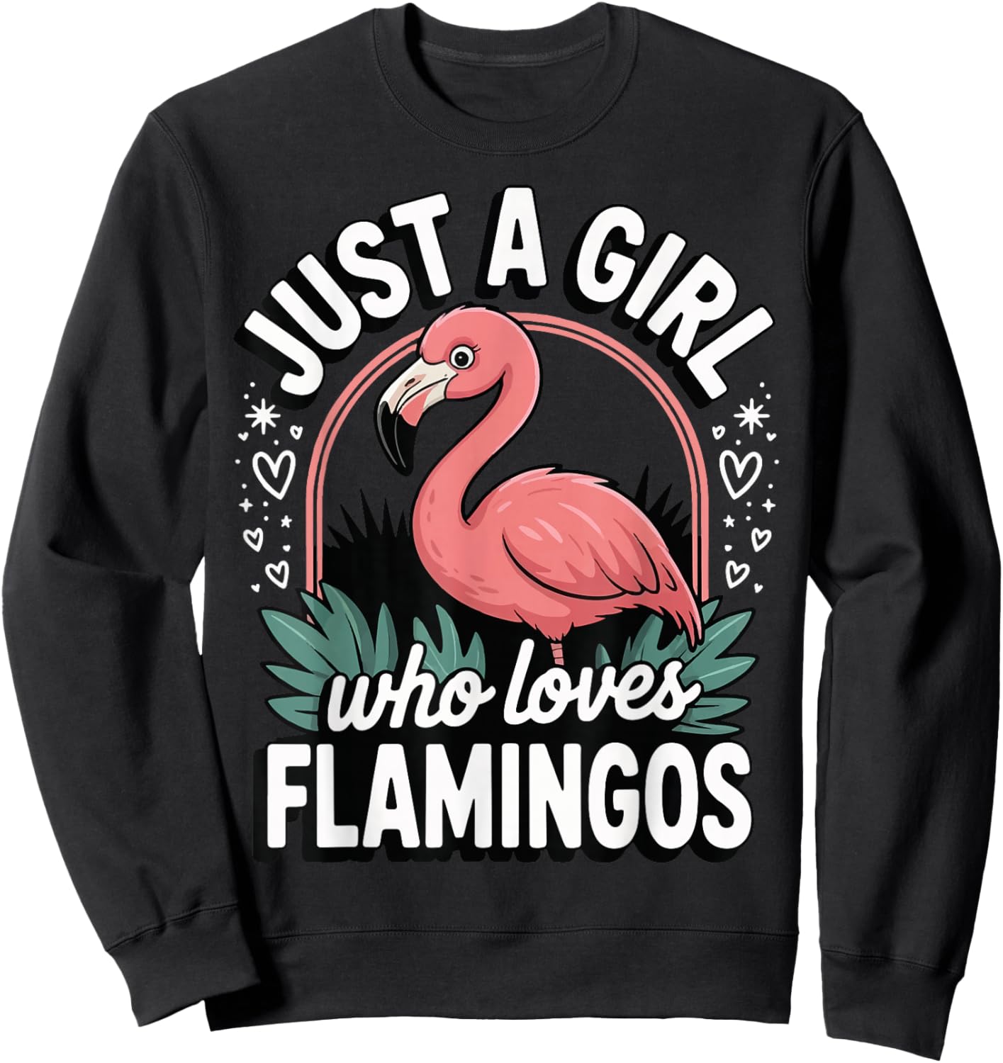 Just A Girl Who Loves Flamingos Sweatshirt - Sweatshirt | Black