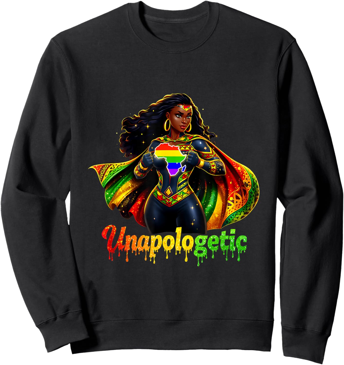 Melanin Queen Girls Black Woman Pride Strong Sweatshirt - Sweatshirt | Black