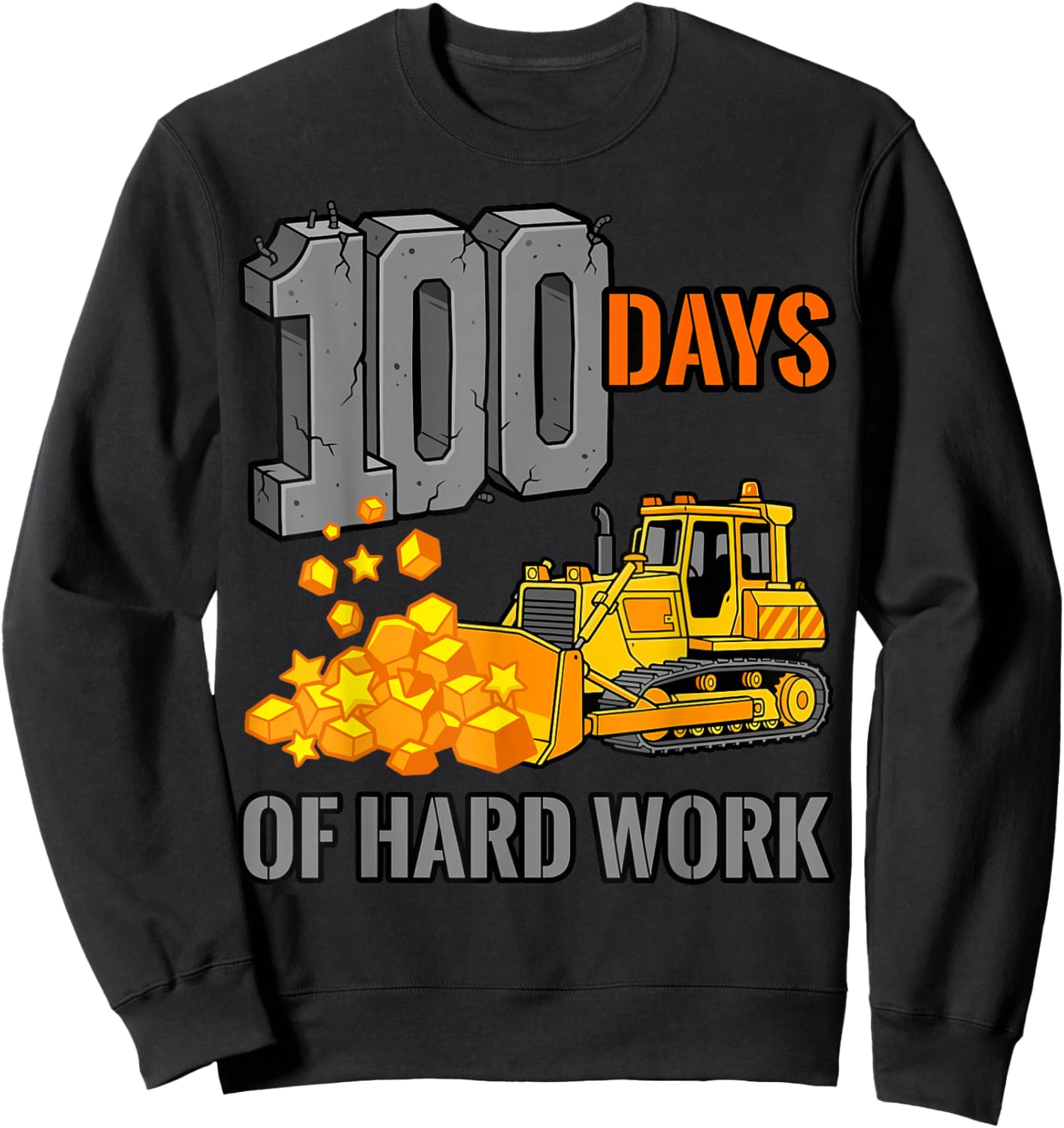 100 Days of School Construction Sweatshirt - Sweatshirt | Black