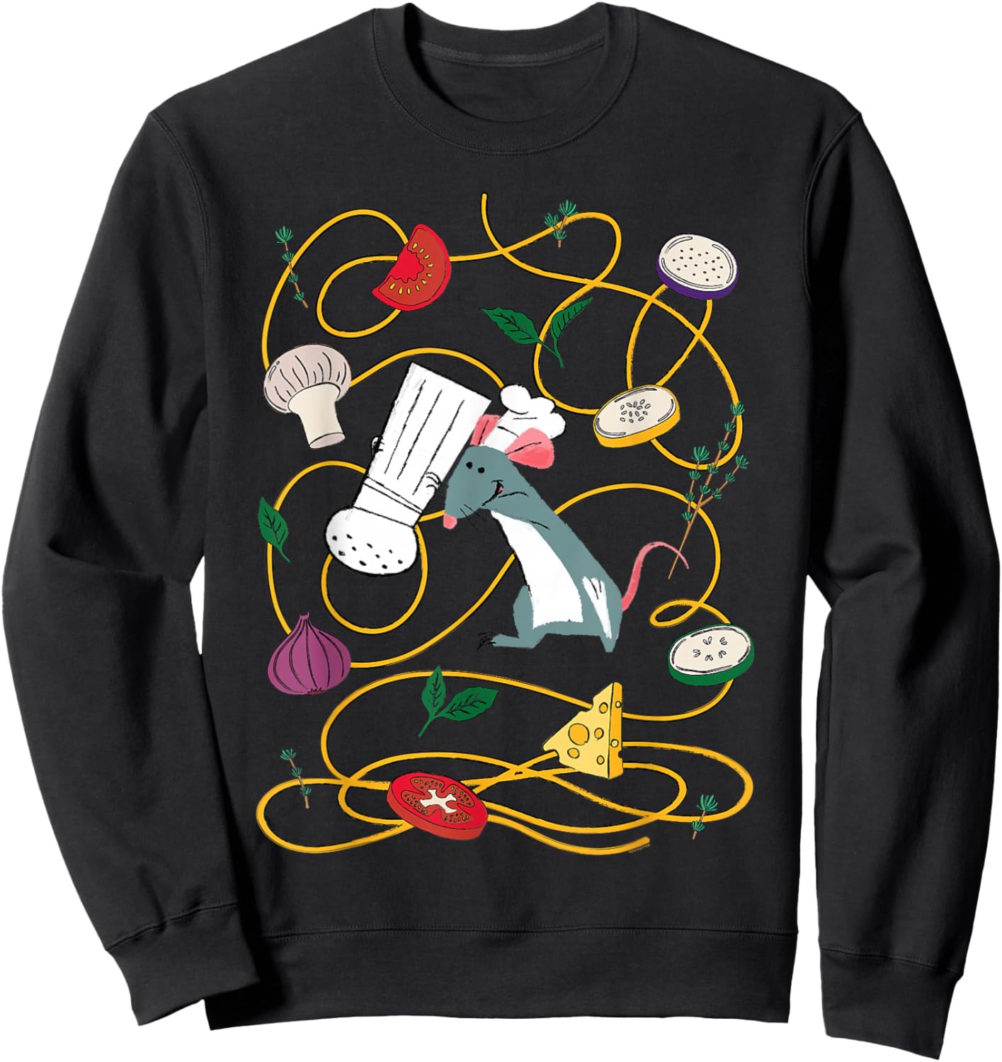 Disney and Pixar's Ratatouille Stylized Chef Remy Cooking Sweatshirt - Sweatshirt | Black