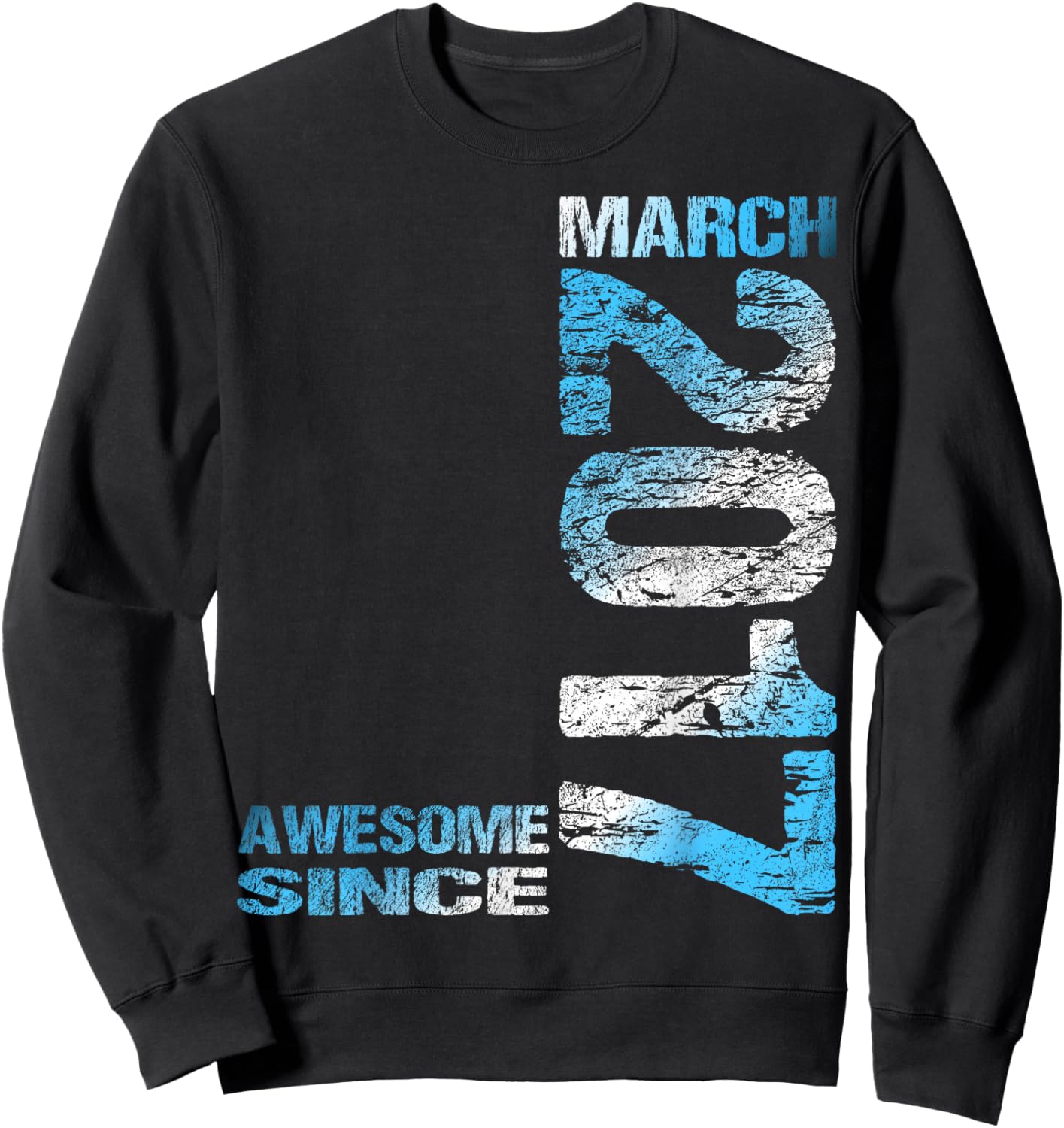 Awesome Since March 2017 9th Birthday Sweatshirt - Sweatshirt | Black