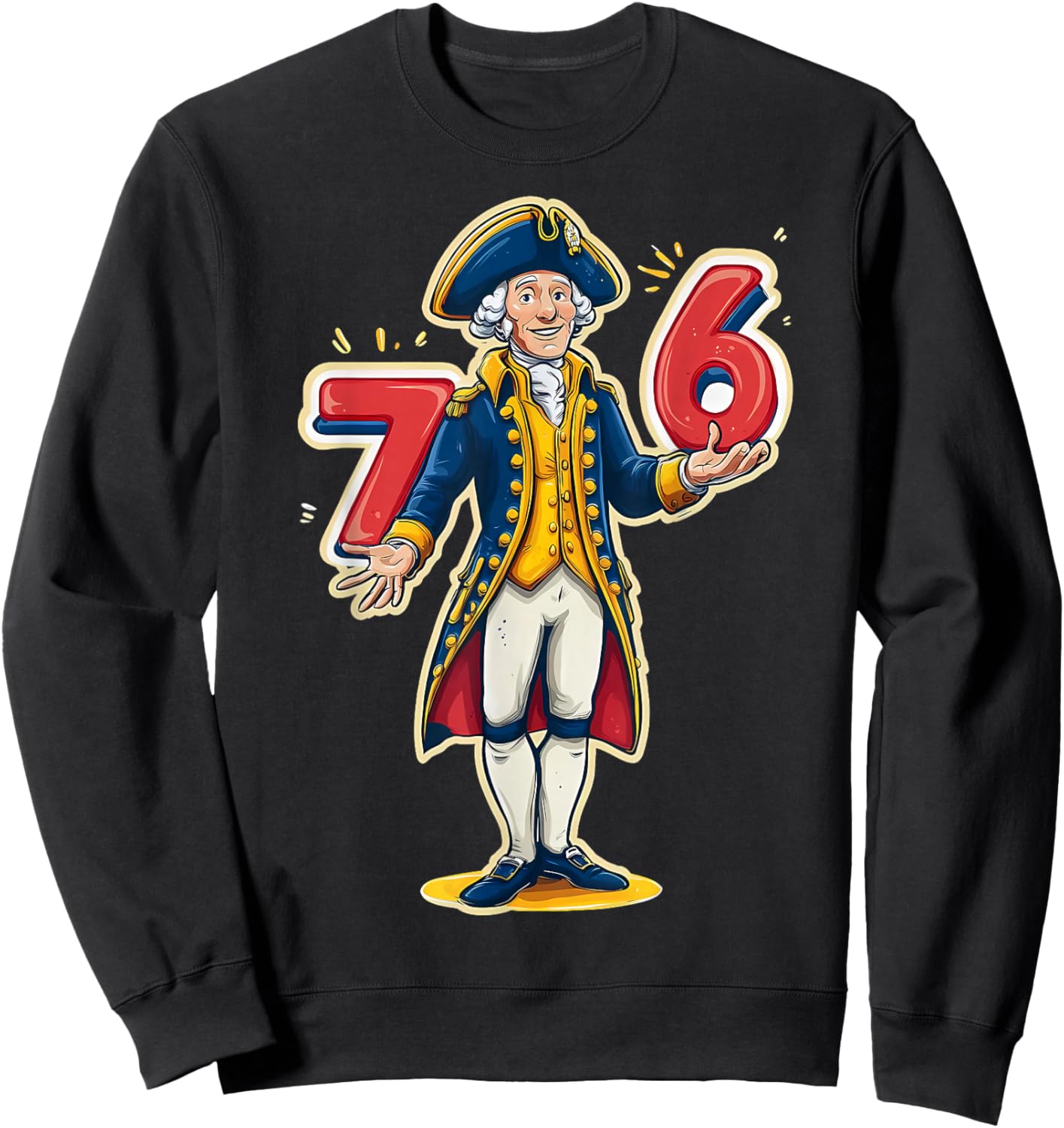 6-7 7-6 George Washington Shirt Six Seven American Design Sweatshirt - Sweatshirt | Black