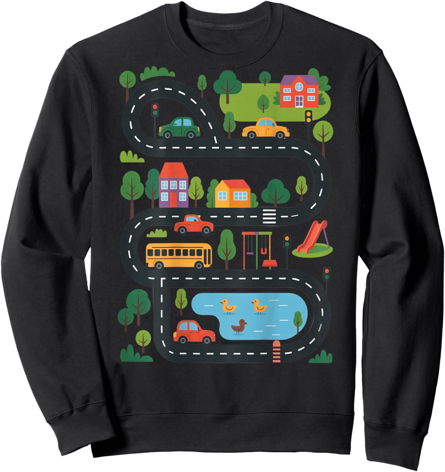 (On Back) Tired Dads Club Car Race Track On Dad Daddy Sweatshirt - Sweatshirt | Black