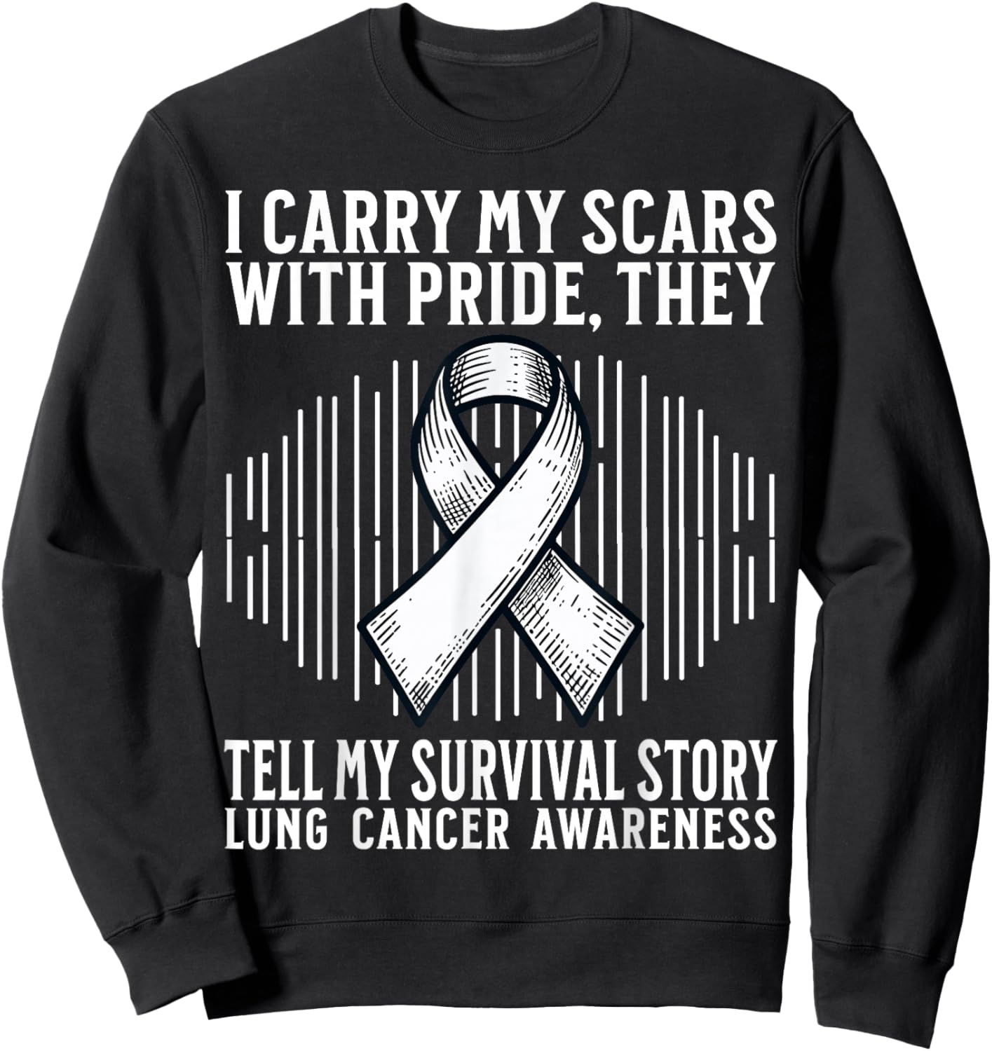 Lung Cancer Awareness Products Gifts Lung Cancer Survivor Sweatshirt - Sweatshirt | Black