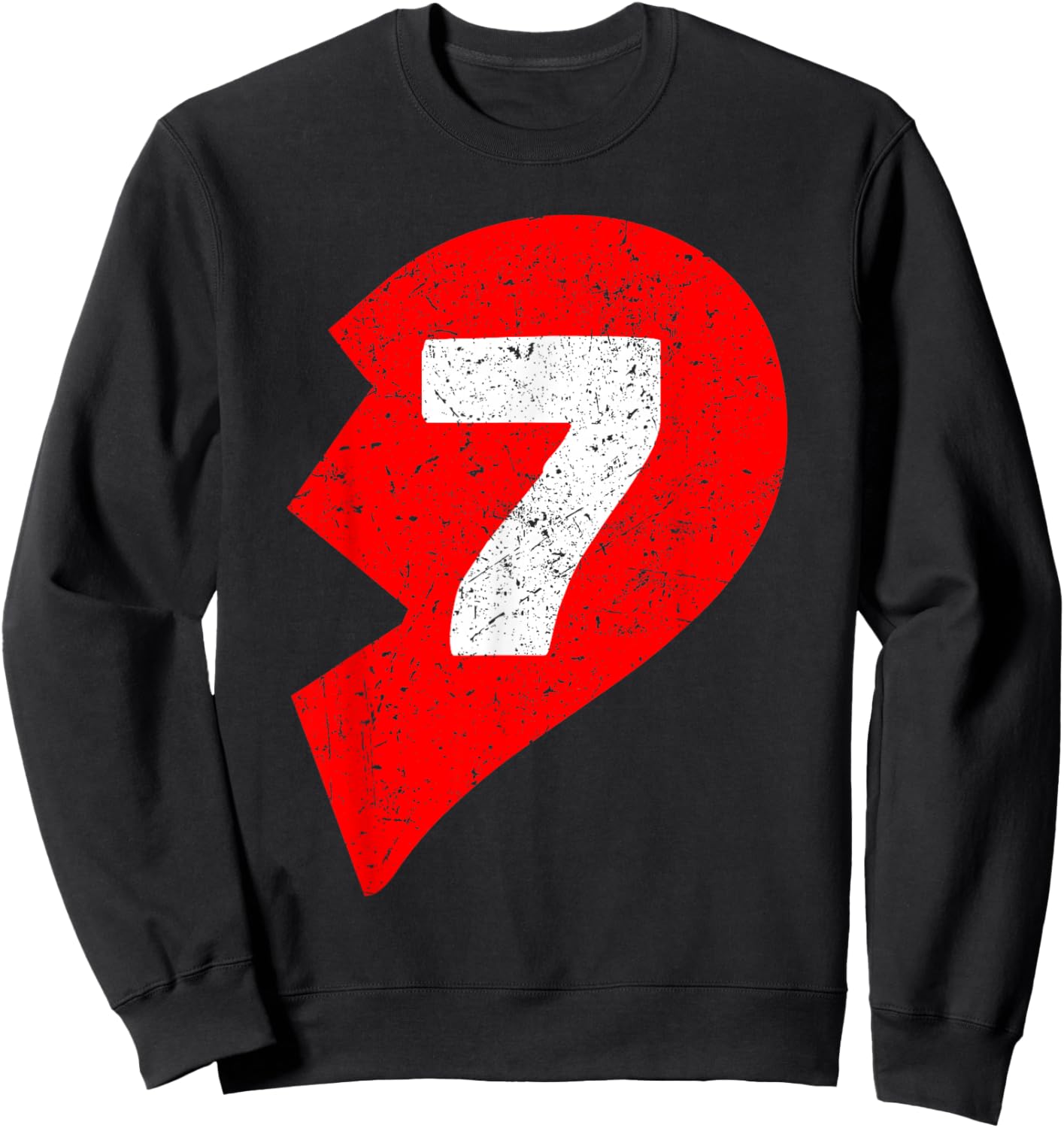 Number 7 Funny Matching Couple Friends Valentines Heart 67 Sweatshirt - Sweatshirt | Black