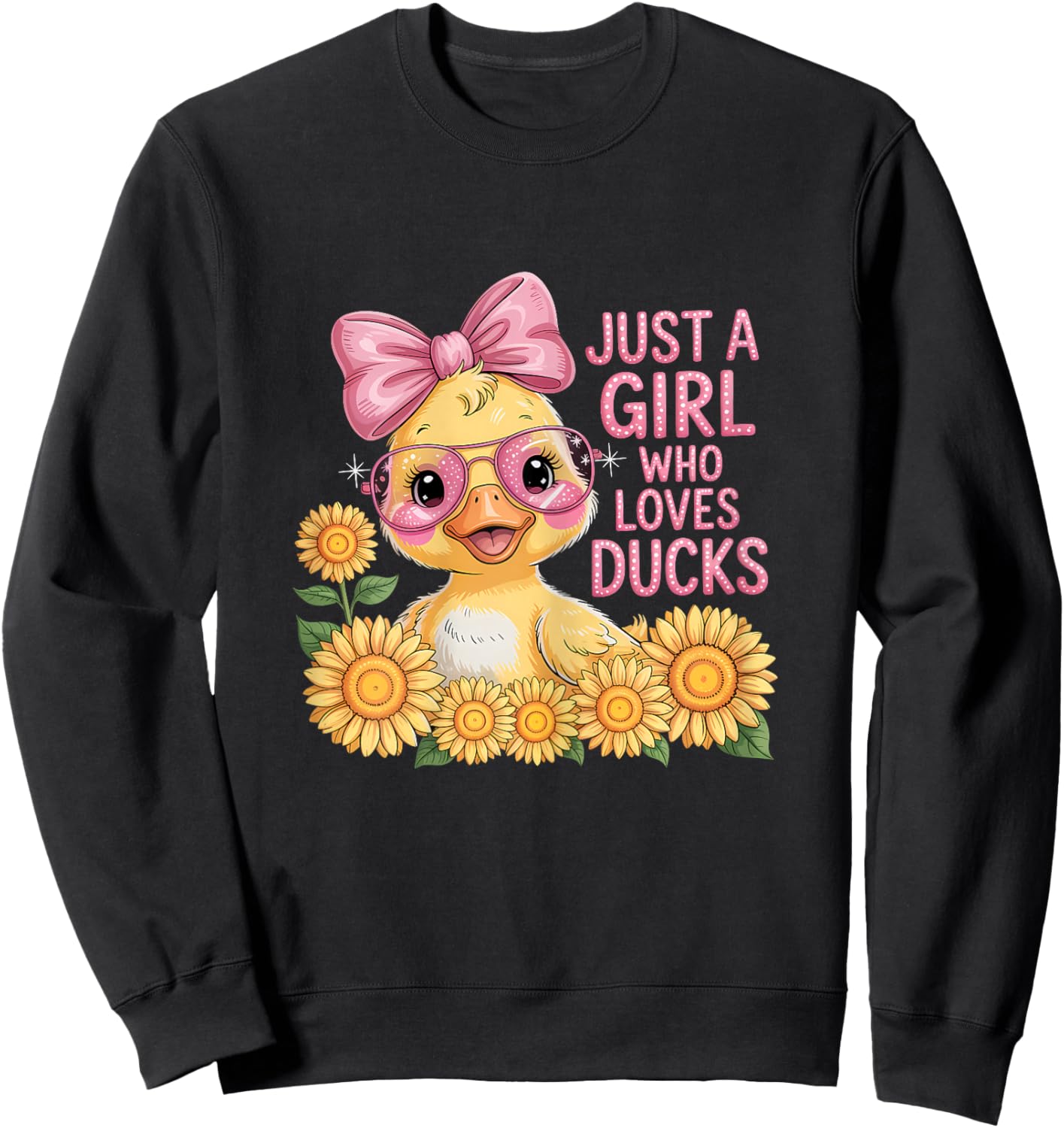Just A Girl Who Loves Ducks Cute Duck Sweatshirt - Sweatshirt | Black