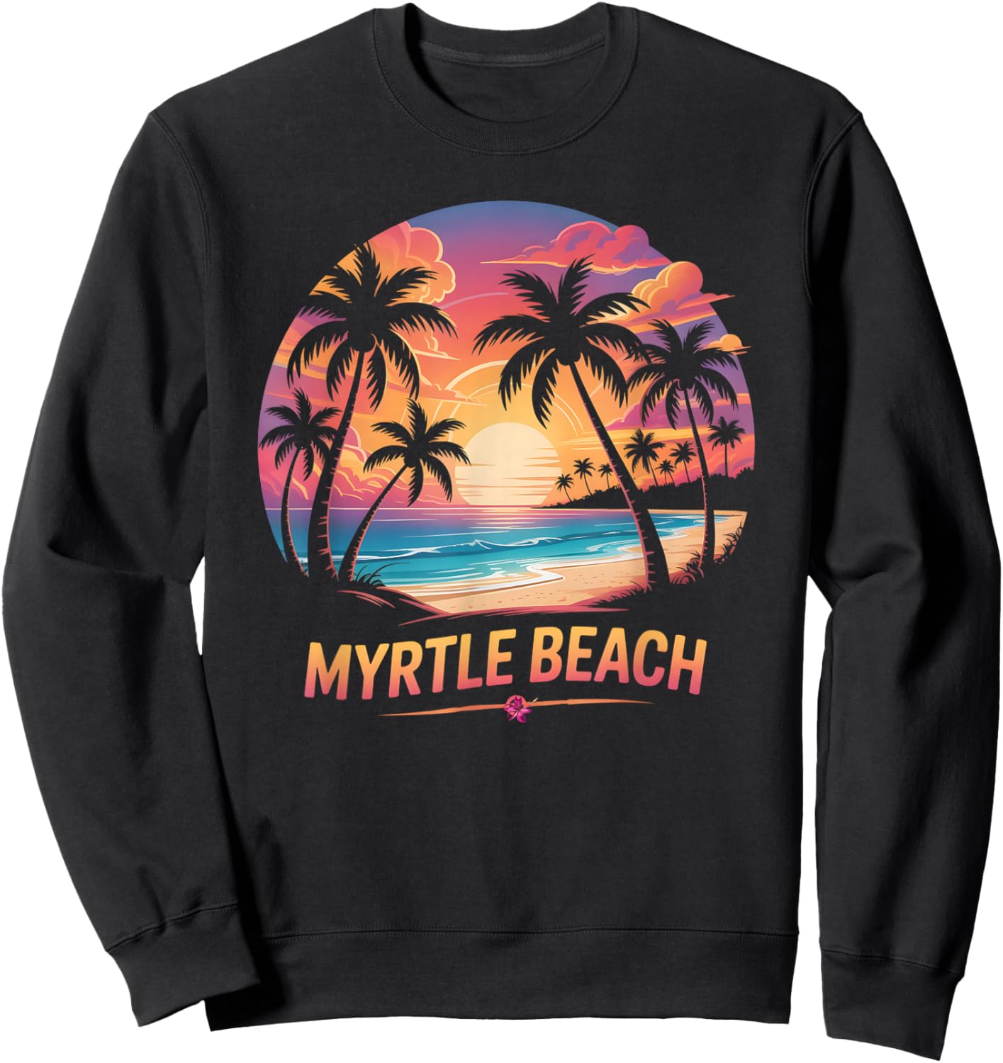 Cute Myrtle Beach Vacation Surfer Trip Family All Girls Team Sweatshirt - Sweatshirt | Black