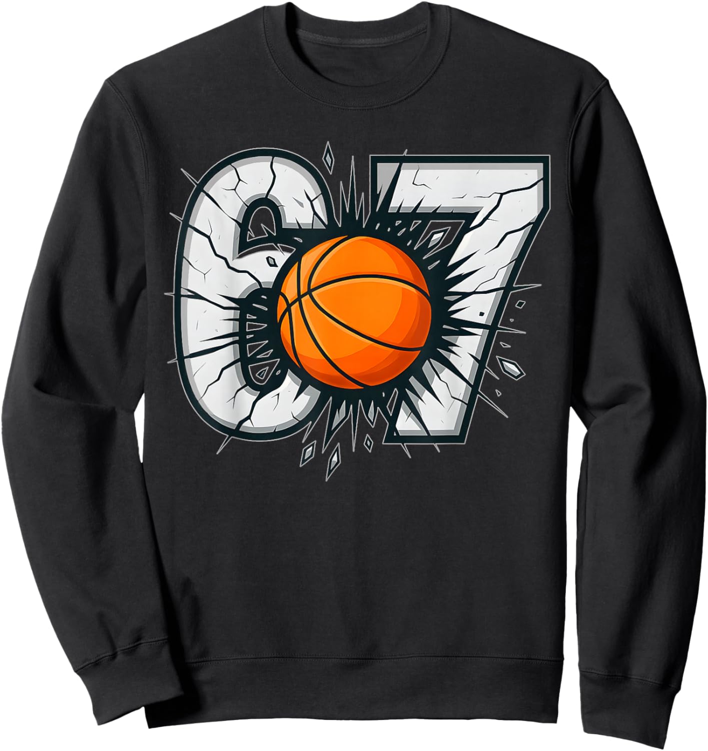 Funny 67 Six Seven Basketball 6 7 Meme Gen Alpha Sweatshirt - Sweatshirt | Black