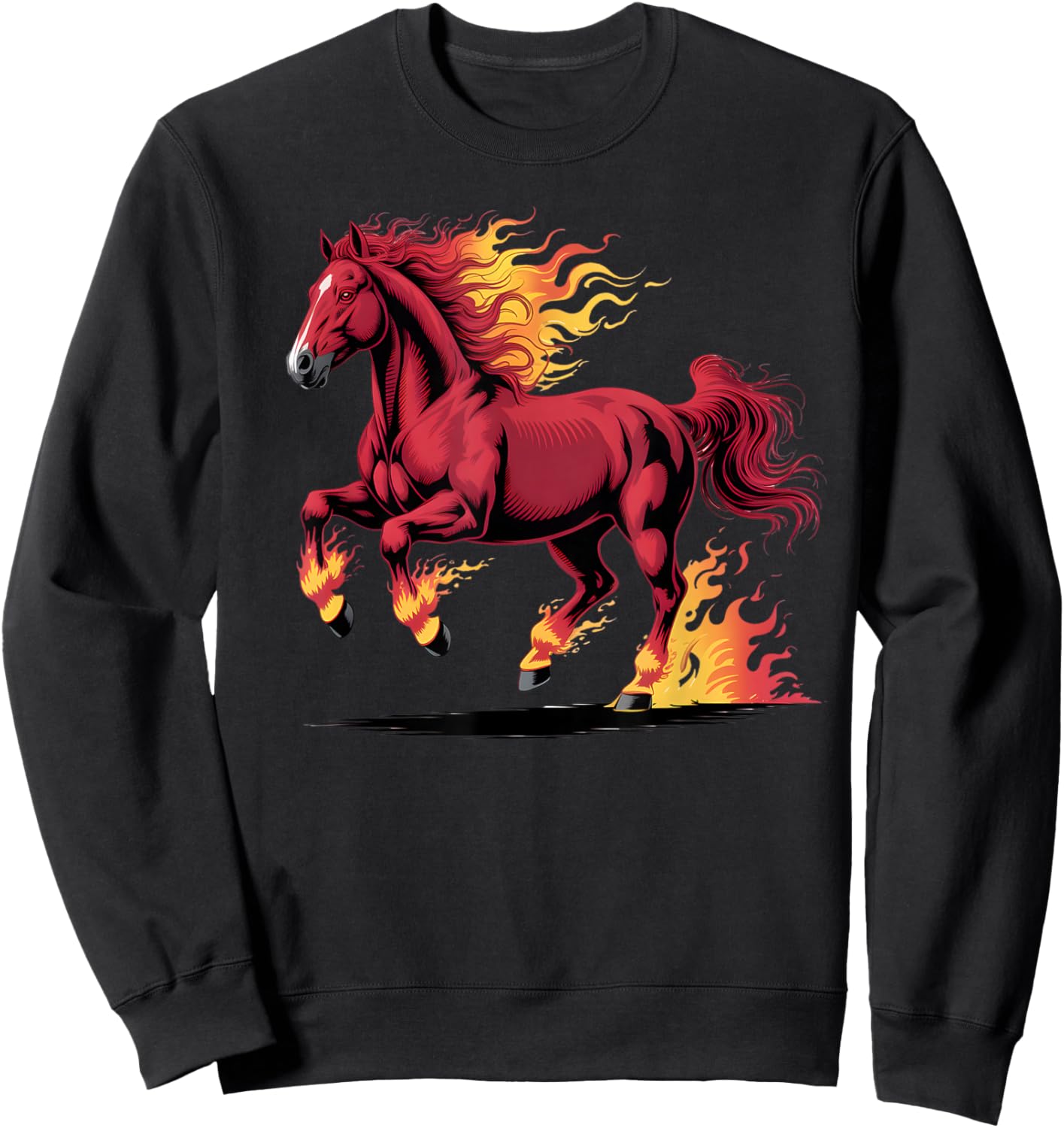 Flaming Horse Chinese Zodiac 2026 Celebration Sweatshirt - Sweatshirt | Black