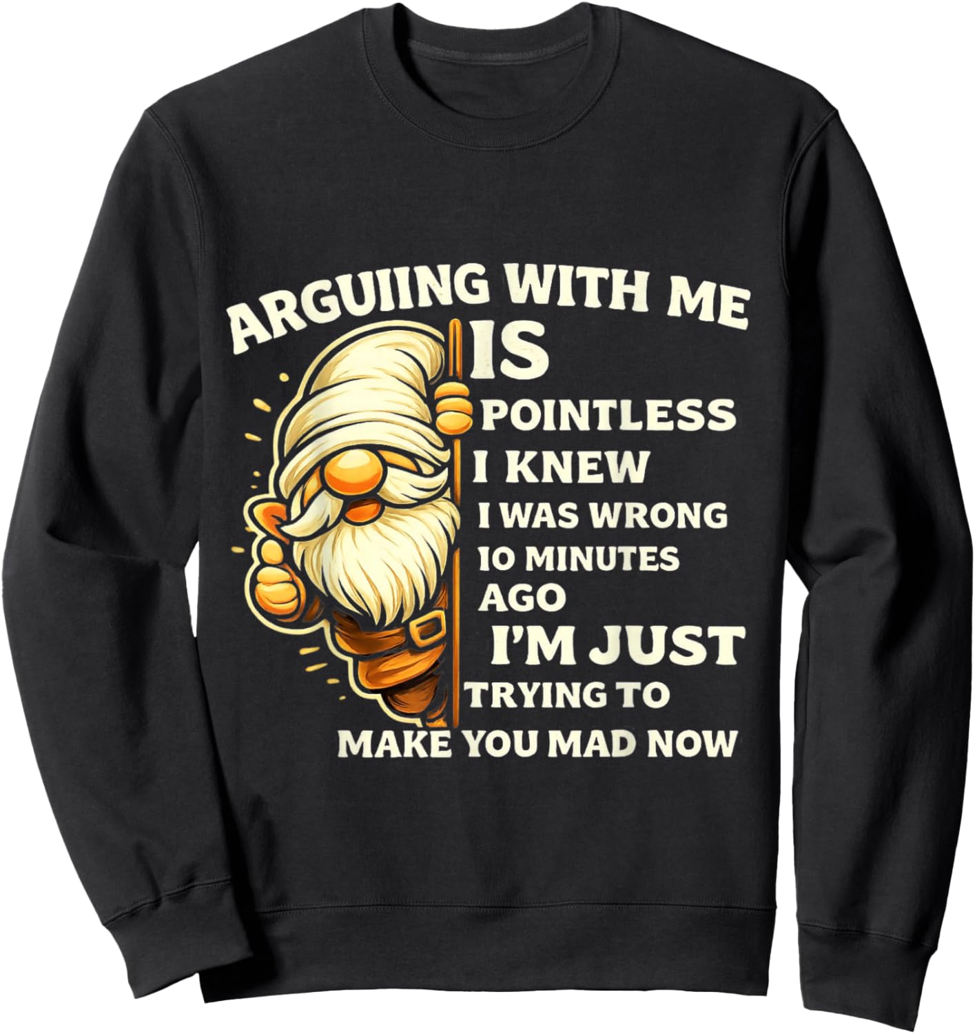 Arguing with Me is Pointless I Knew I was Wrong 10 Minutes Sweatshirt - Sweatshirt | Black