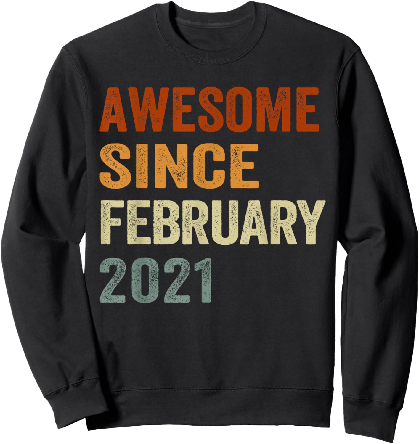 Retro Awesome Since February 2021 5 Years Old 5th Birthday Sweatshirt - Sweatshirt | Black