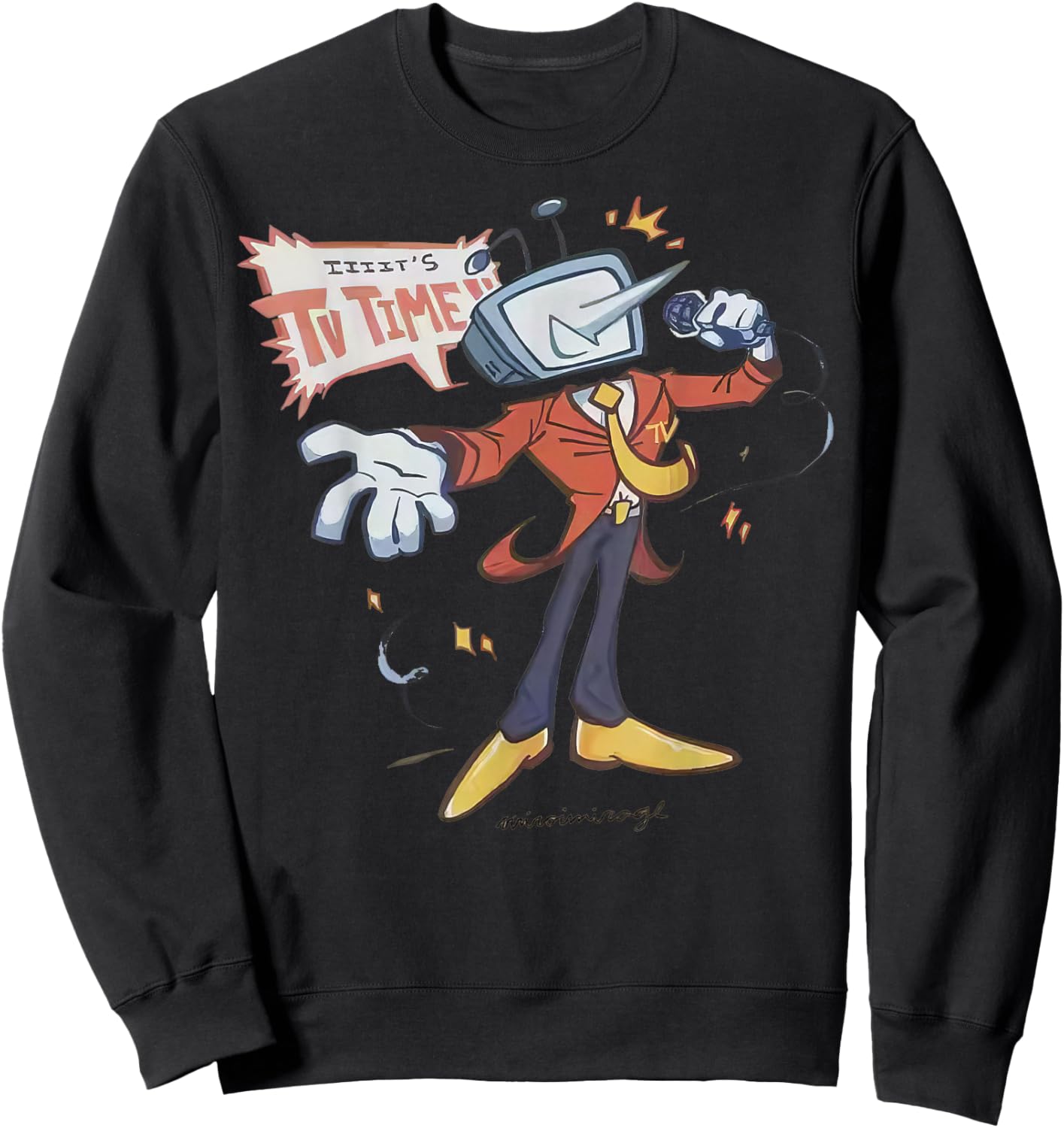 Vintage It's TV Time Mr Tenna Sweatshirt - Sweatshirt | Black