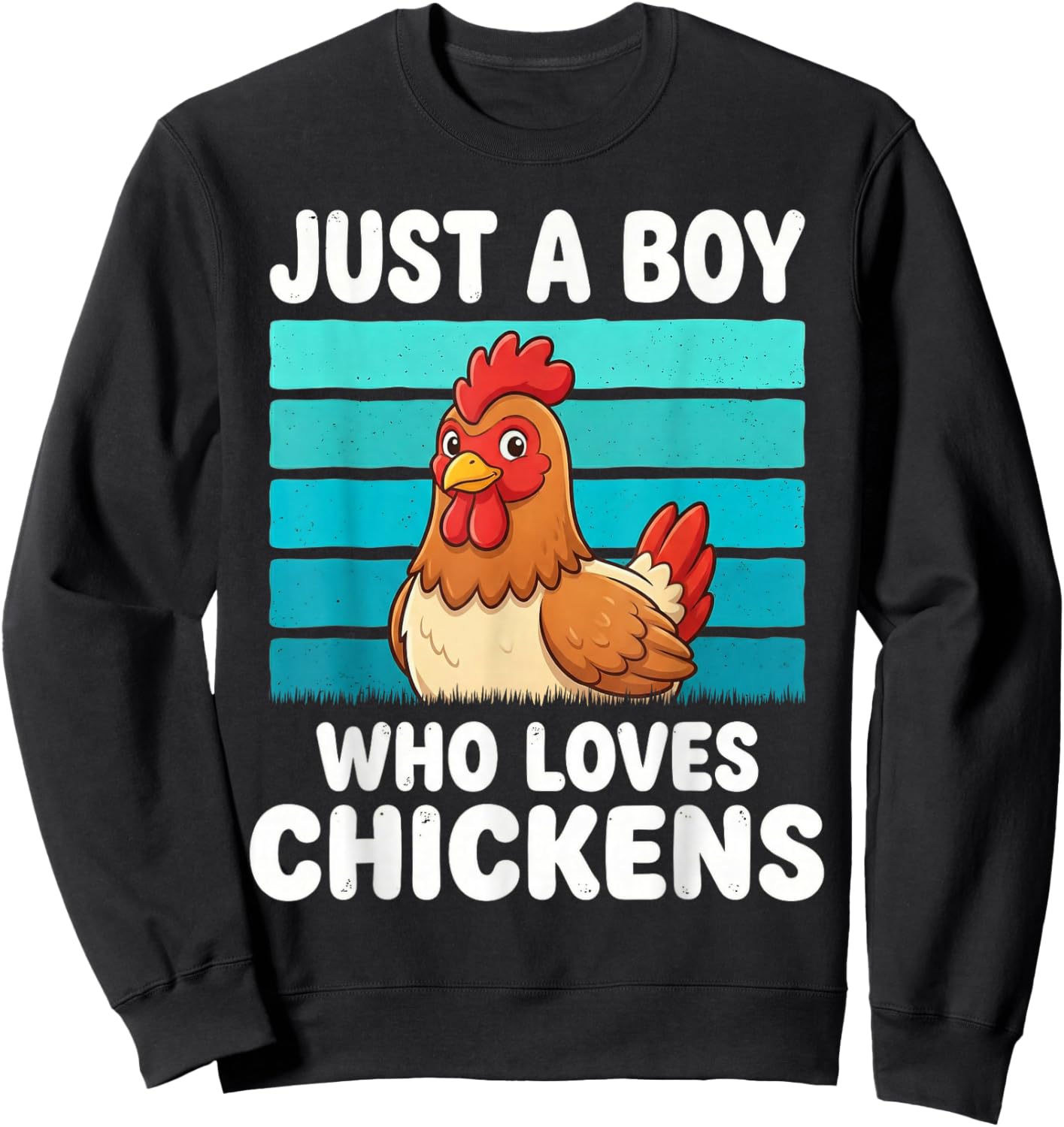 Just a Boy Who Loves Chickens Funny Chicken Lover Kids Boys Sweatshirt - Sweatshirt | Black