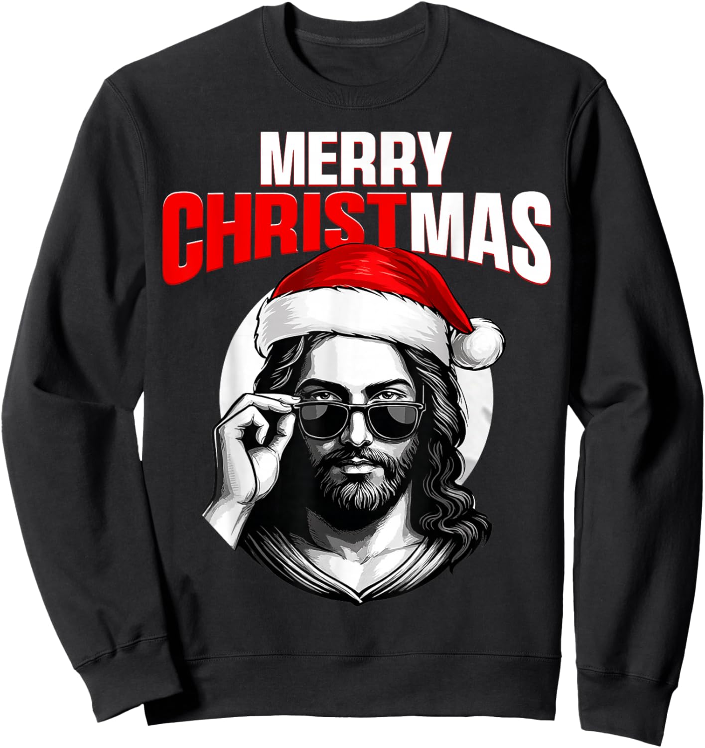 Merry Christmas Christian Jesus Pajamas Pjs Xmas Men Women Sweatshirt - Sweatshirt | Black