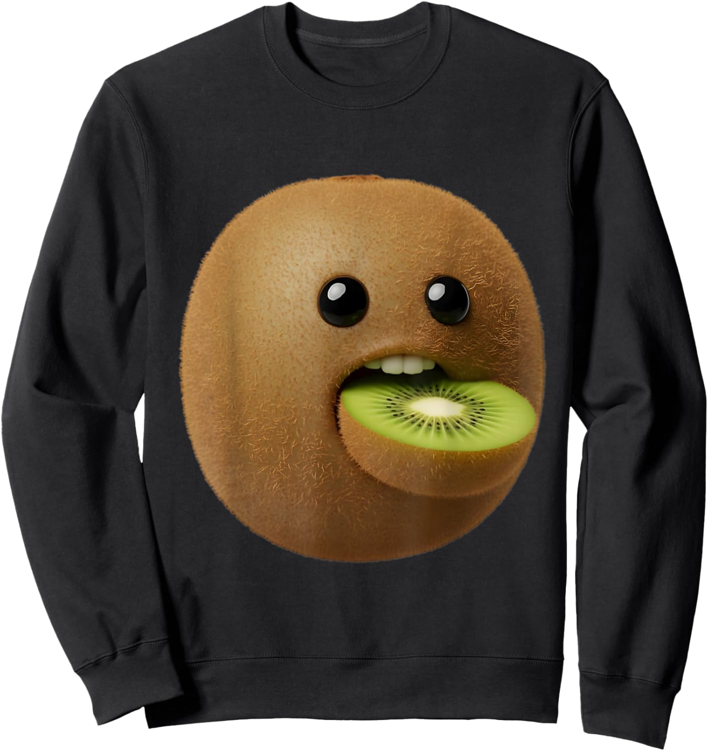 Niche Fruits Funny Kiwi Meme Brainrot Surreal Sweatshirt - Sweatshirt | Black
