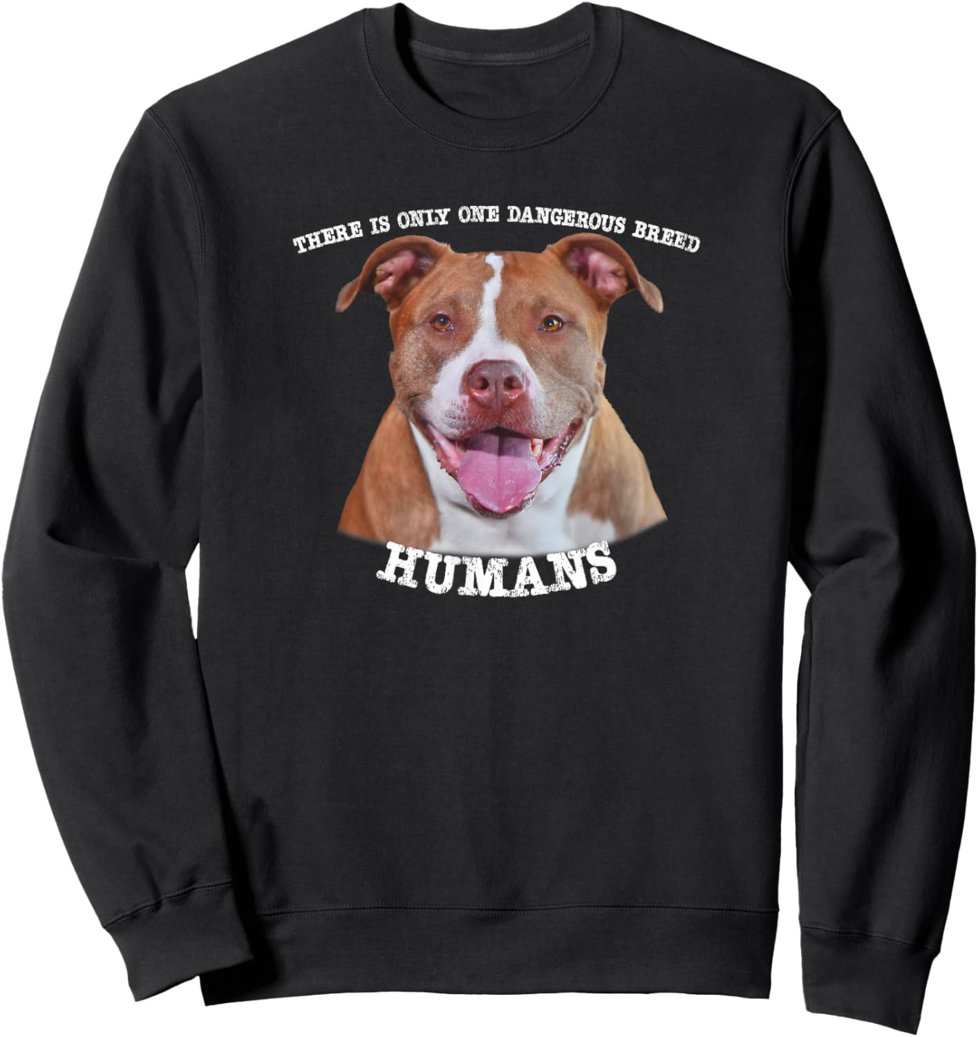 Pitbull Pit Bull Pittie Only One Dangerous Breed Humans Sweatshirt - Sweatshirt | Black