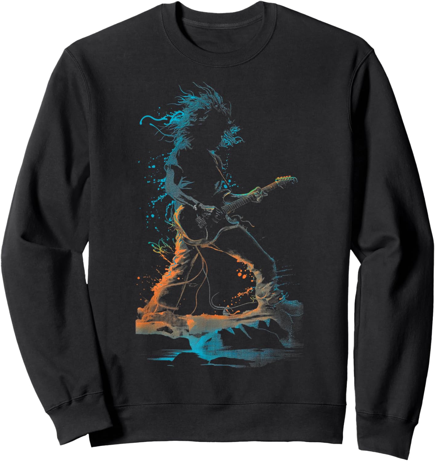 Powered Guitar Music Cool Women S-6XL Sweatshirt - Sweatshirt | Black