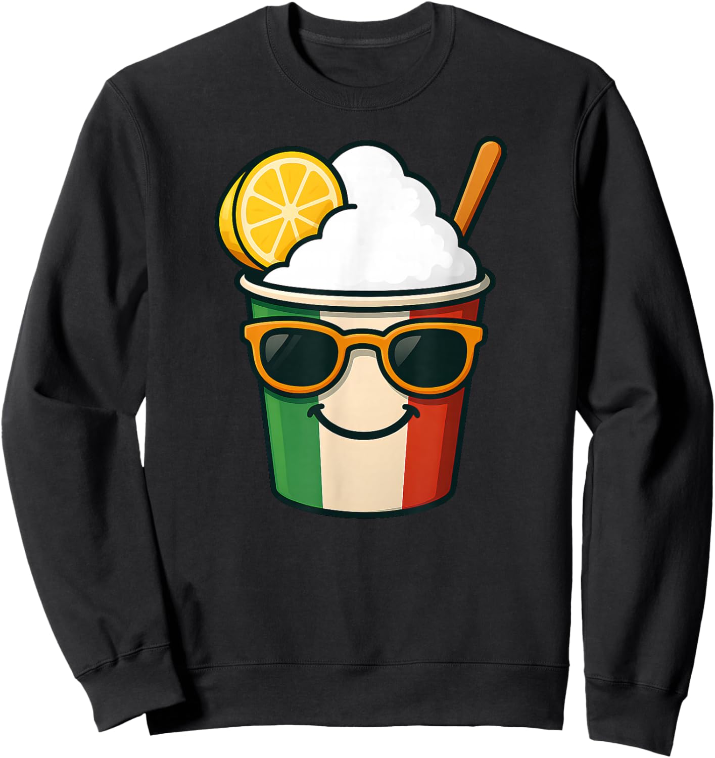 Cool Italian Ice Lemon Cup Italia Summer Food Treat Design Sweatshirt - Sweatshirt | Black