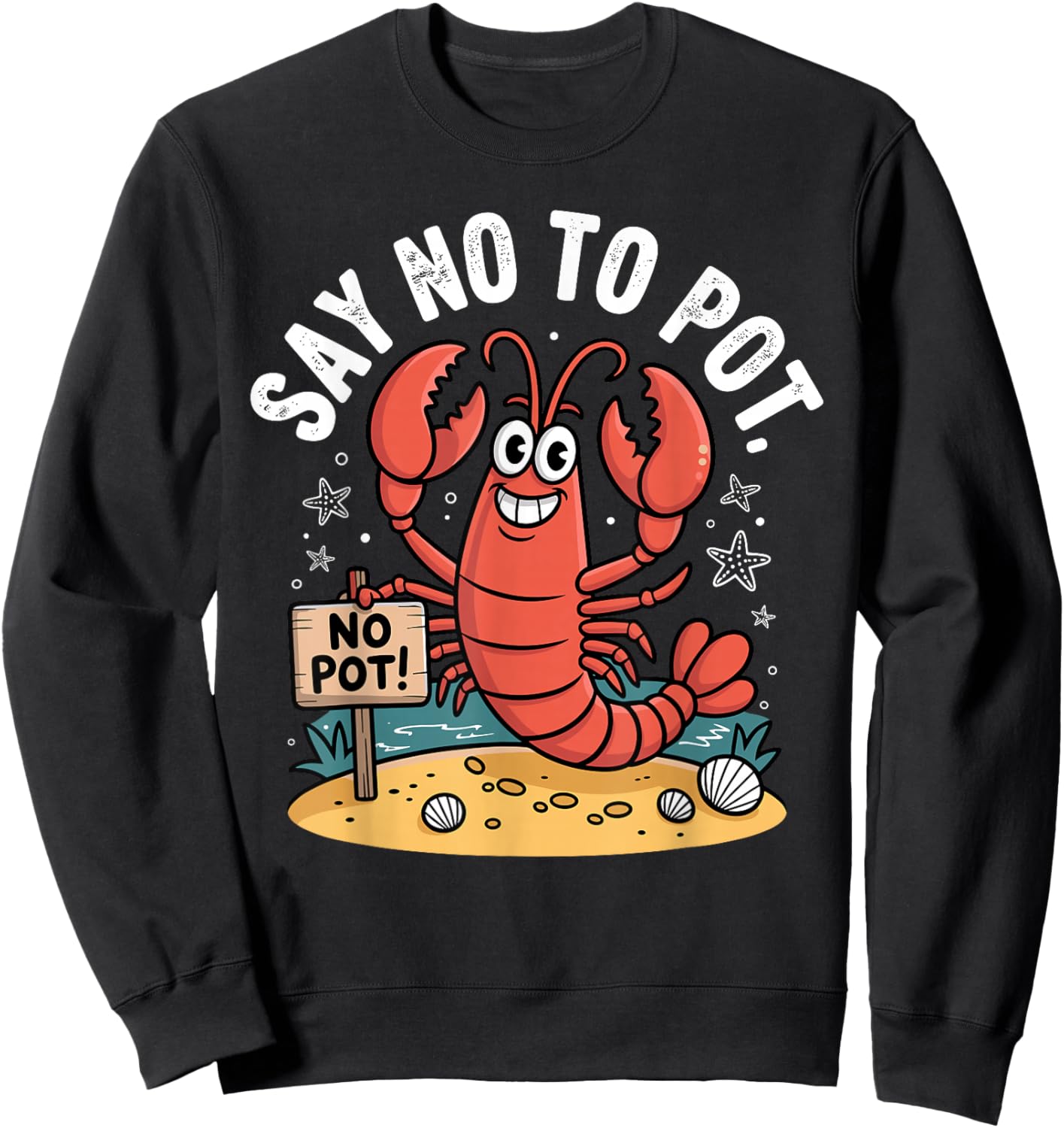 Funny Lobster Design Women Kids Animal Lobster Lover Sweatshirt - Sweatshirt | Black