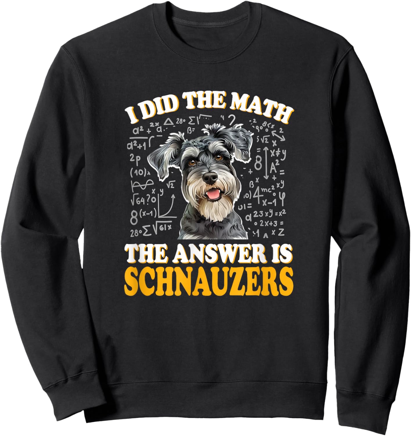 Funny Boys Girls Kids I Did The Math Answer Schnauzers Lover Sweatshirt - Sweatshirt | Black
